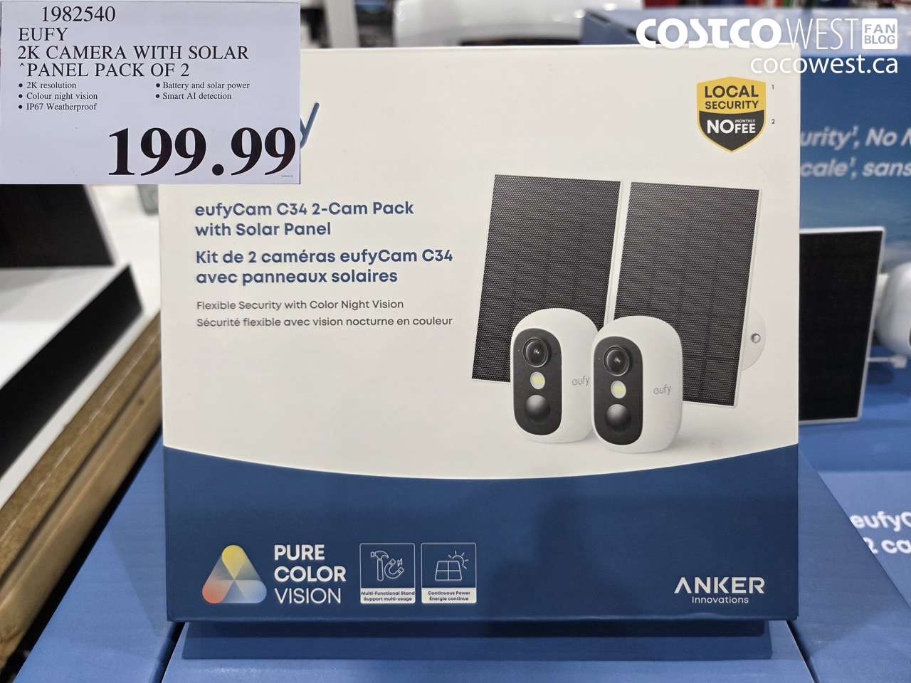 1982540 EUFY 2K CAMERA WITH SOLAR PANEL PACK OF 2 $199.99