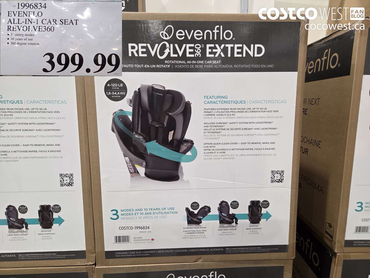 1996834 EVENFLO ALL-IN-1 CAR SEAT REVOLVE360 $399.99