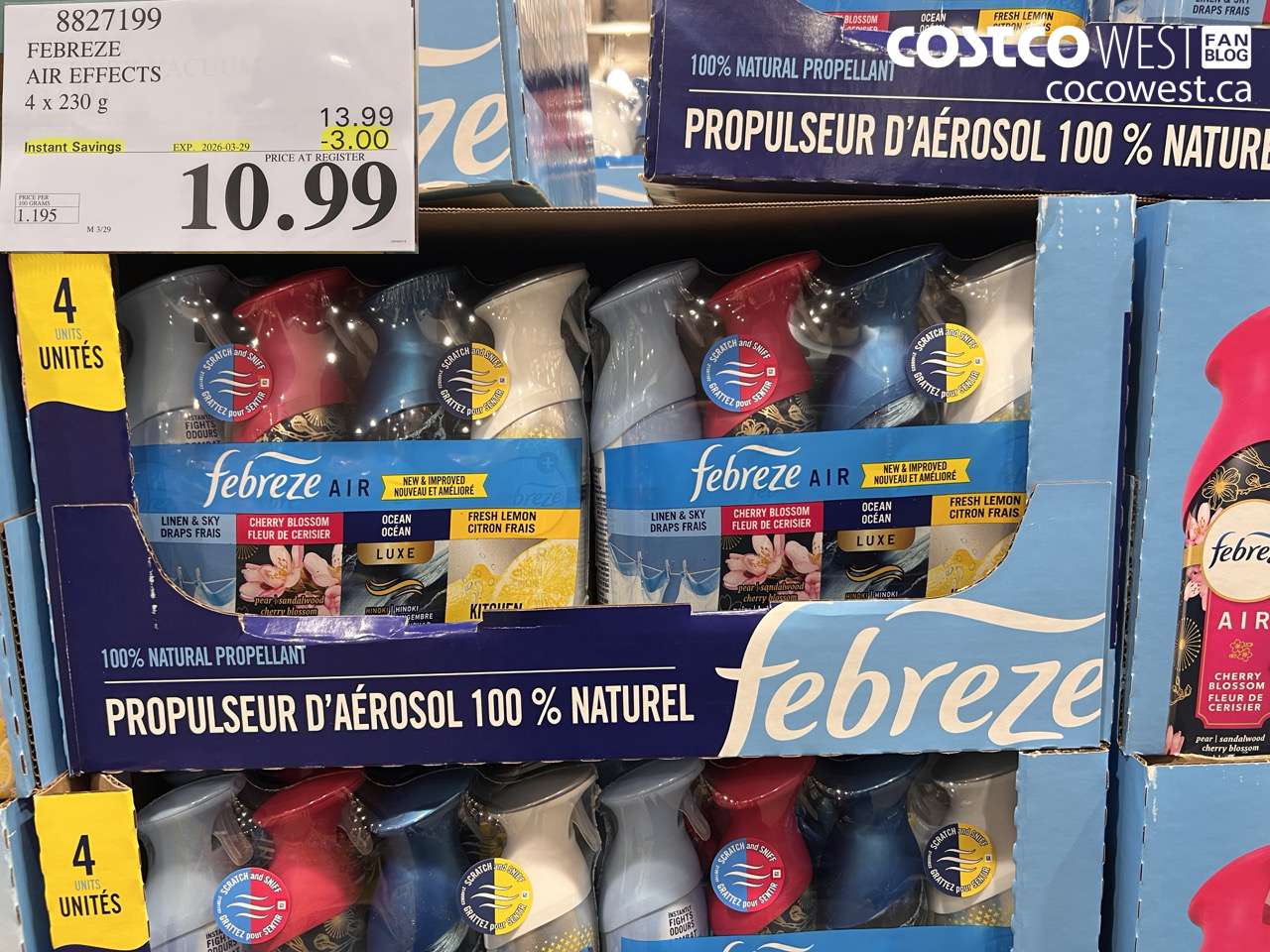 8827199 FEBREZE AIR EFFECTS 4 X 230 G ($3.00 INSTANT SAVINGS EXPIRES ON 2026-03-29) $10.99