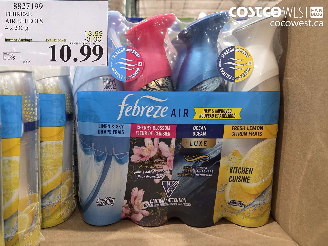 8827199 FEBREZE AIR EFFECTS 4 X 230 G ($3.00 INSTANT SAVINGS EXPIRES ON 2026-03-29) $10.99