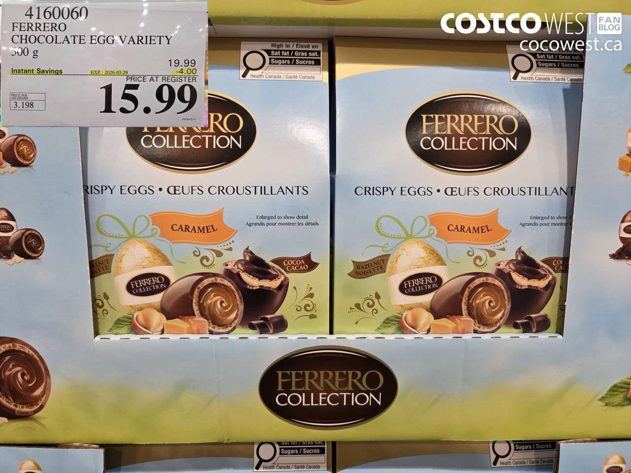 4160060 FERRERO CHOCOLATE EGG VARIETY 500 G ($4.00 INSTANT SAVINGS EXPIRES ON 2026-03-29) $15.99
