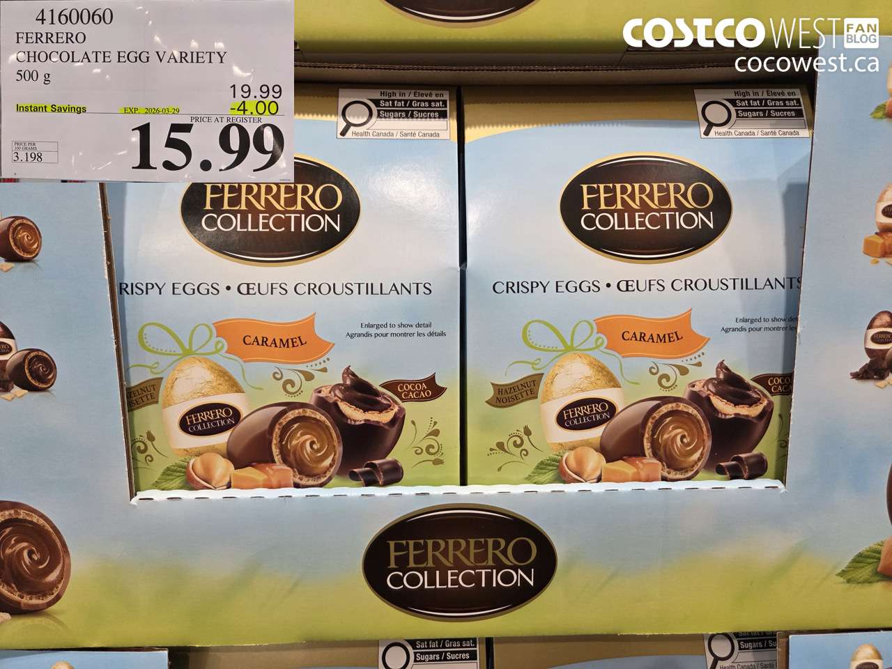 4160060 FERRERO CHOCOLATE EGG VARIETY 500 G ($4.00 INSTANT SAVINGS EXPIRES ON 2026-03-29) $15.99