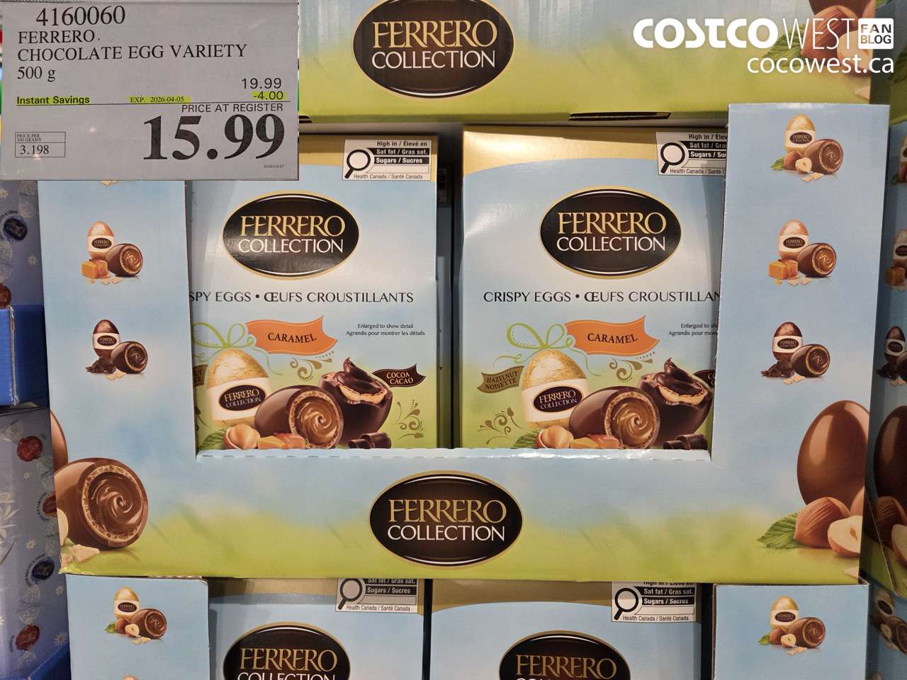 4160060 FERRERO CHOCOLATE EGG VARIETY 500 G ($4.00 INSTANT SAVINGS EXPIRES ON 2026-04-05) $15.99