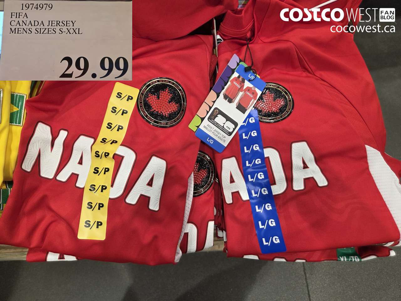 1974979 FIFA CANADA JERSEY MENS SIZES S-XXL $29.99