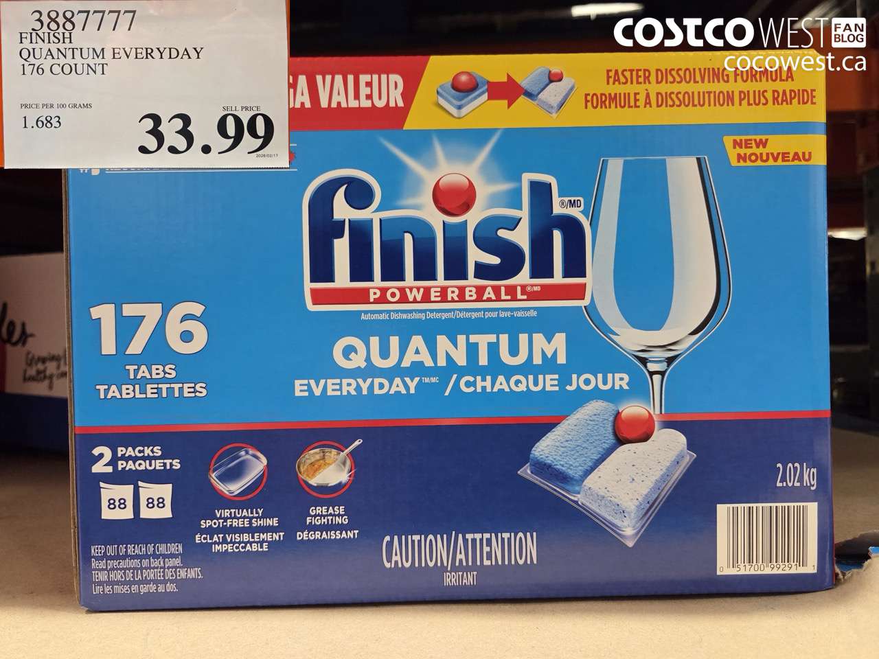 3887777 FINISH QUANTUM EVERYDAY 176 COUNT $33.99