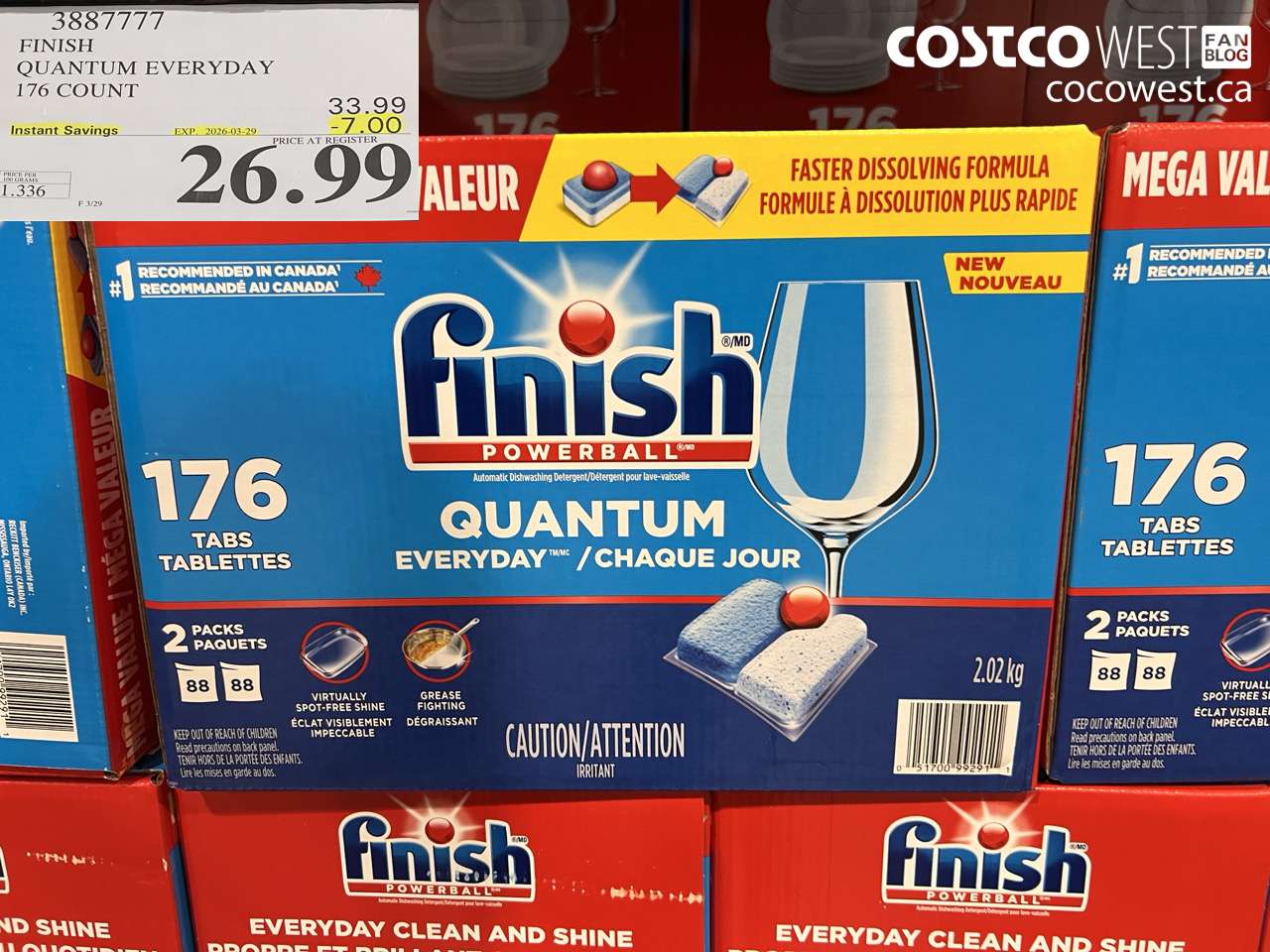 3887777 FINISH QUANTUM EVERYDAY 176 COUNT ($7.00 INSTANT SAVINGS EXPIRES ON 2026-03-29) $26.99
