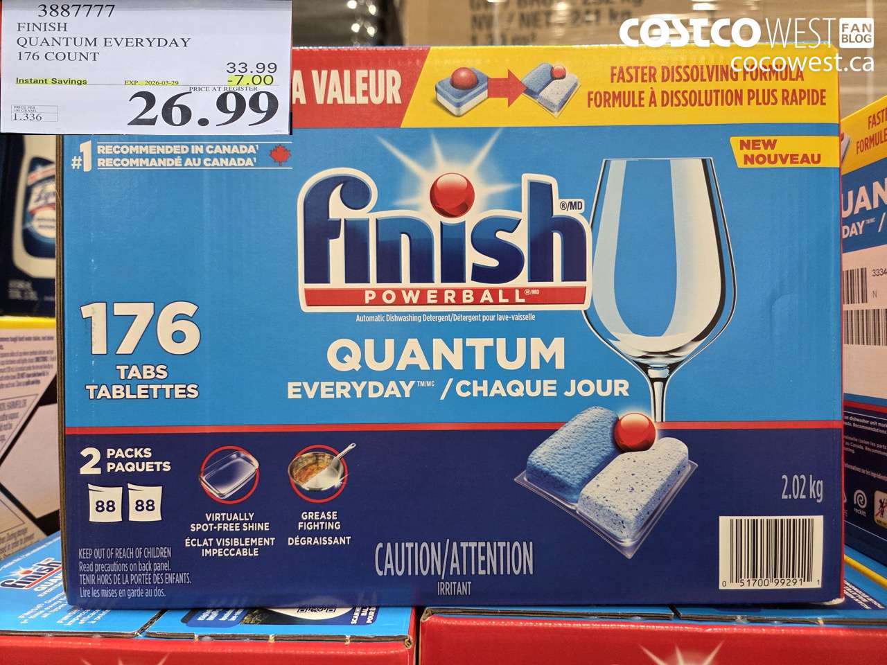 3887777 FINISH QUANTUM EVERYDAY 176 COUNT ($7.00 INSTANT SAVINGS EXPIRES ON 2026-03-29) $26.99