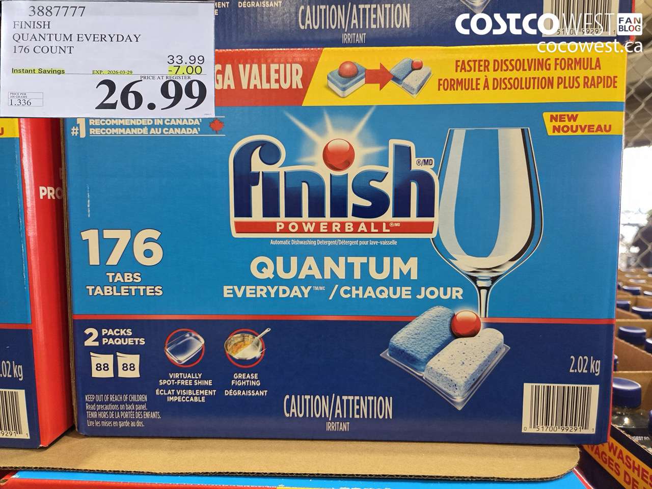 3887777 FINISH QUANTUM EVERYDAY 176 COUNT ($7.00 INSTANT SAVINGS EXPIRES ON 2026-03-29) $26.99