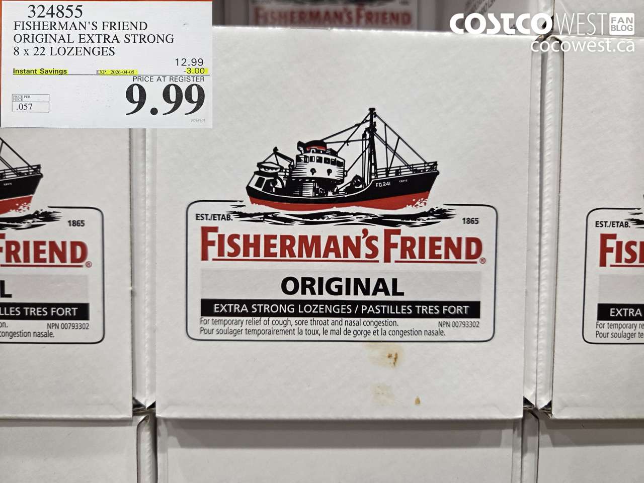 3248555 FISHERMAN'S FRIEND ORIGINAL EXTRA STRONG 8 X 22 LOZENGES ($3.00 INSTANT SAVINGS EXPIRES ON 2026-04-05) $9.99
