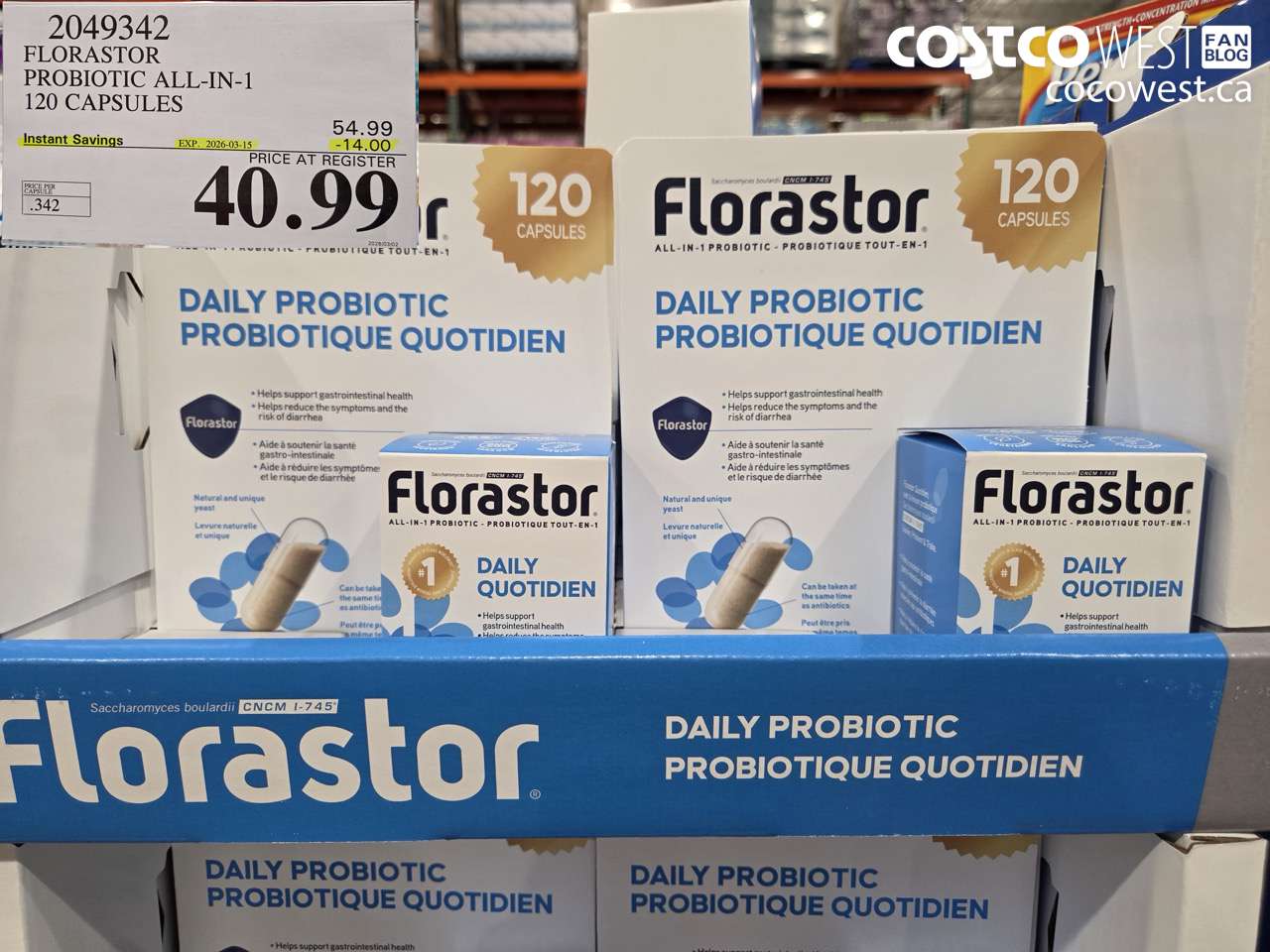 2049342 FLORASTOR PROBIOTIC ALL-IN-1 120 CAPSULES ($14.00 INSTANT SAVINGS EXPIRES ON 2026-03-15) $40.99