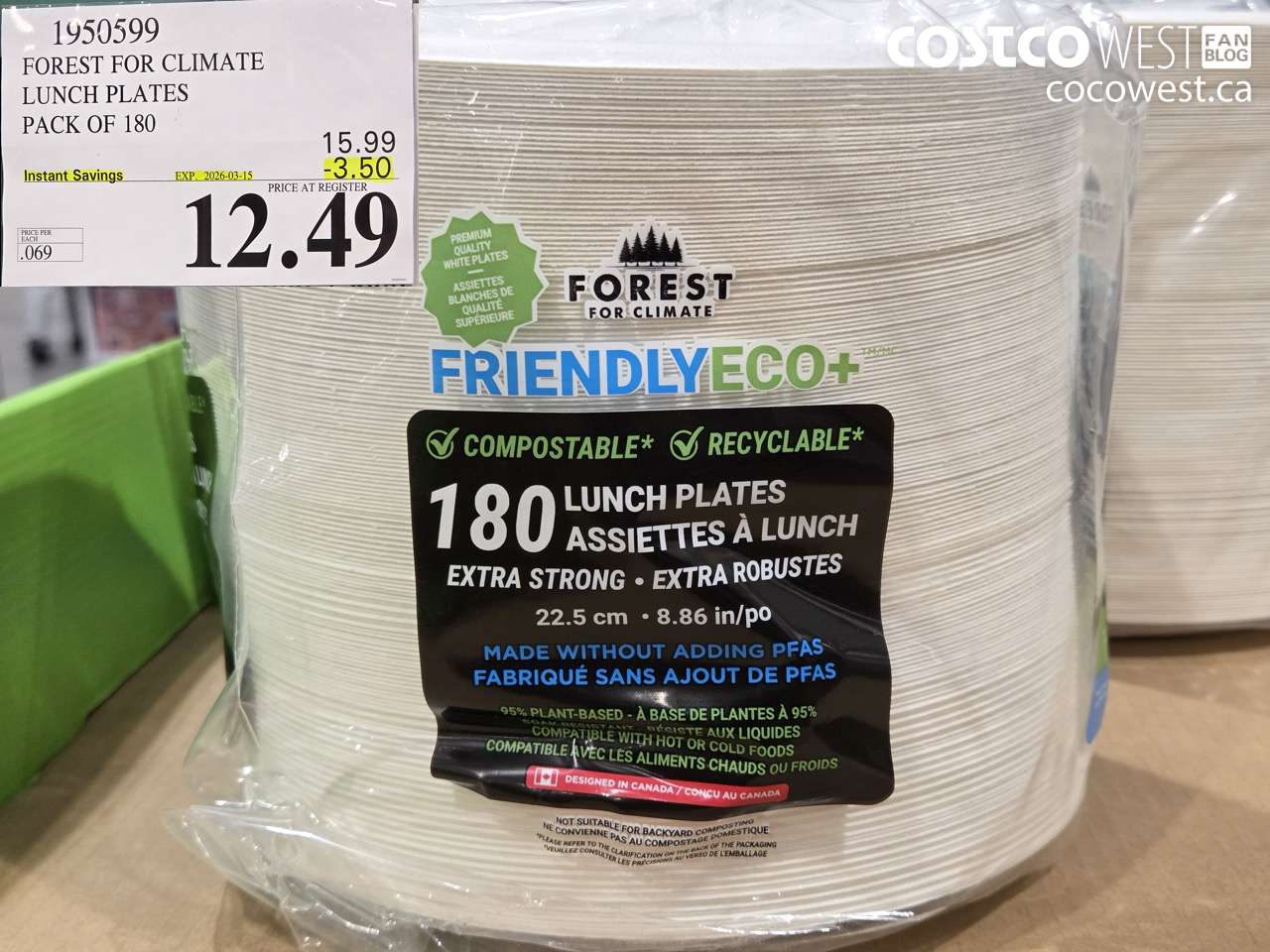 1950599 FOREST FOR CLIMATE LUNCH PLATES PACK OF 180 ($3.50 INSTANT SAVINGS EXPIRES ON 2026-03-15) $12.49