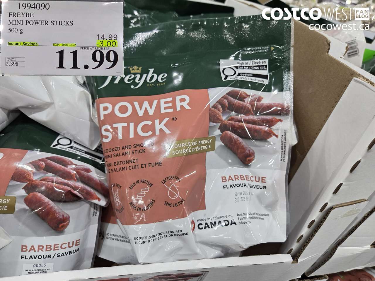 1994090 FREYBE MINI POWER STICKS 500 G ($3.00 INSTANT SAVINGS EXPIRES ON 2026-03-22) $11.99