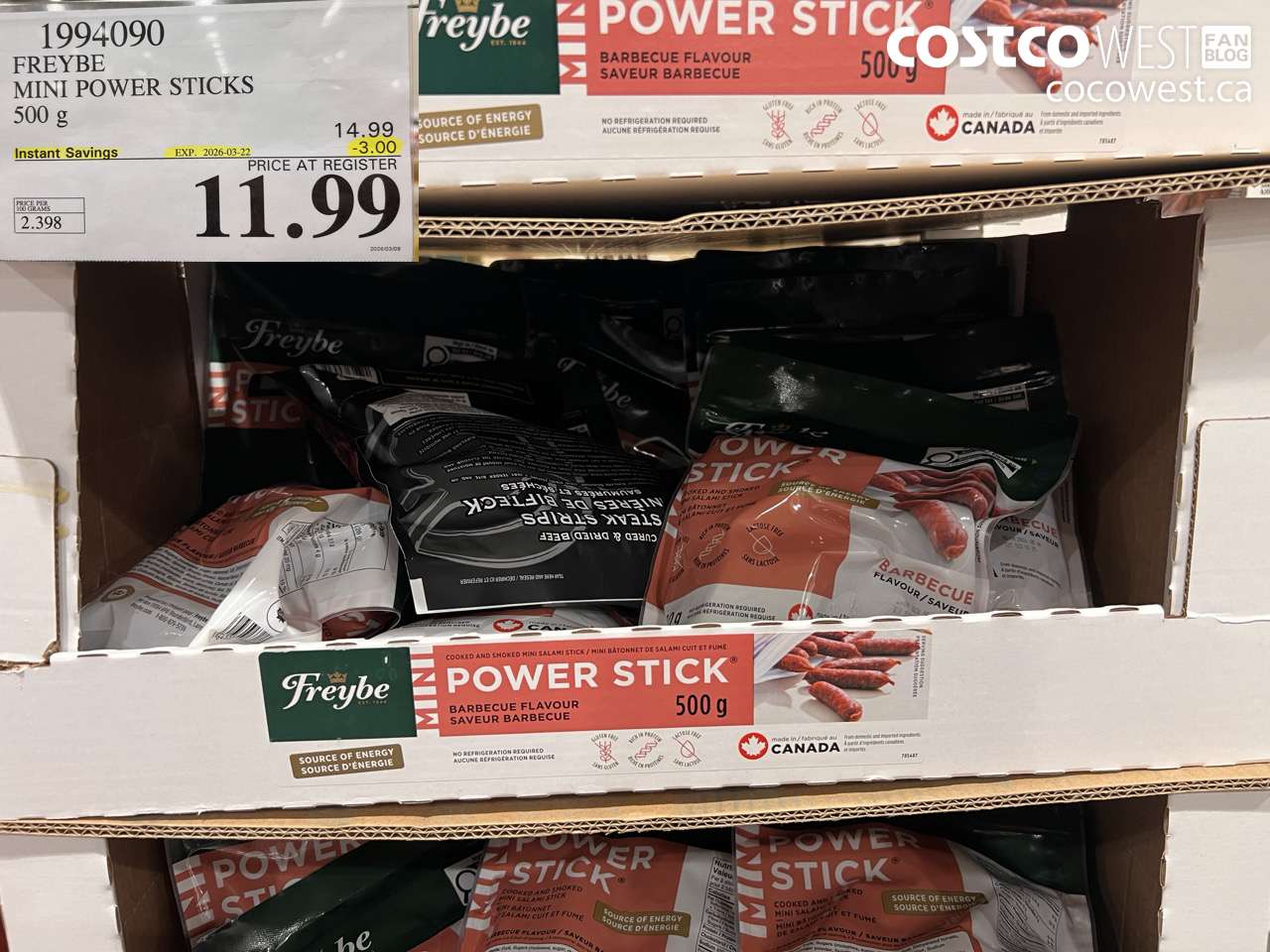1994090 FREYBE MINI POWER STICKS 500 G ($3.00 INSTANT SAVINGS EXPIRES ON 2026-03-22) $11.99