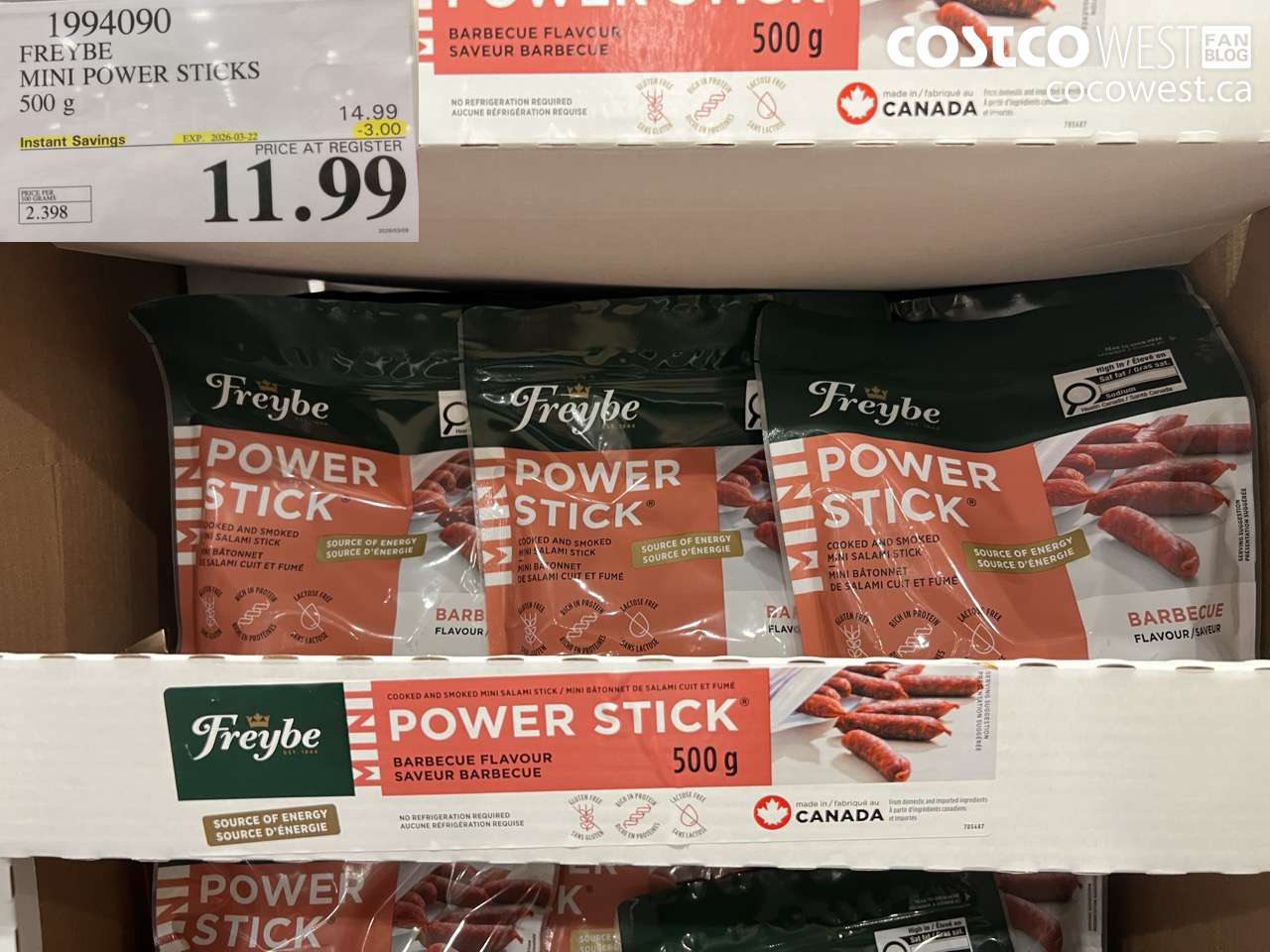 1994090 FREYBE MINI POWER STICKS 500 G ($3.00 INSTANT SAVINGS EXPIRES ON 2026-03-22) $11.99