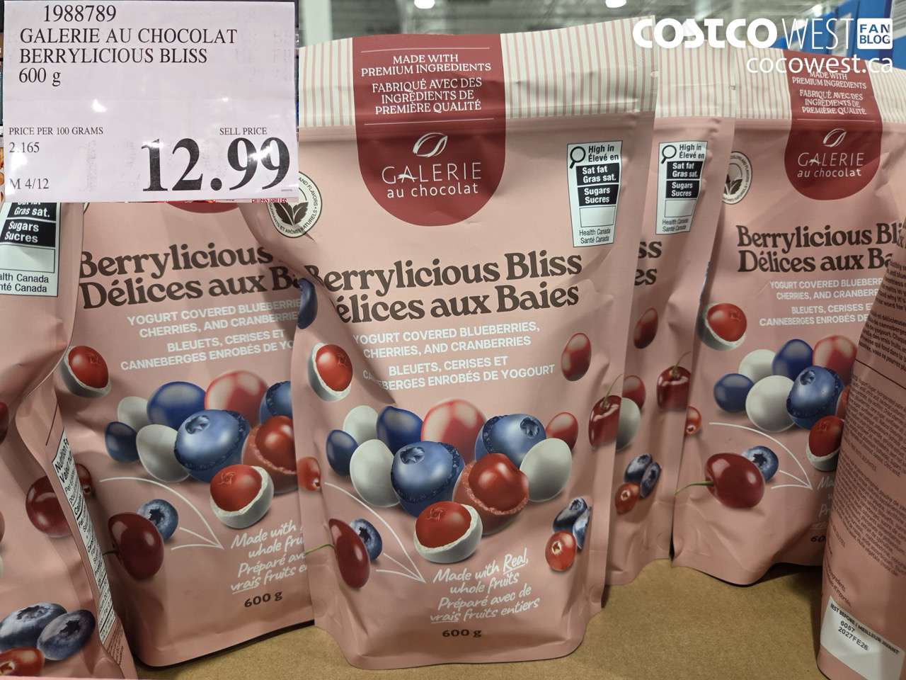 1988789 GALERIE AU CHOCOLAT BERRYLICIOUS BLISS 600 G $12.99