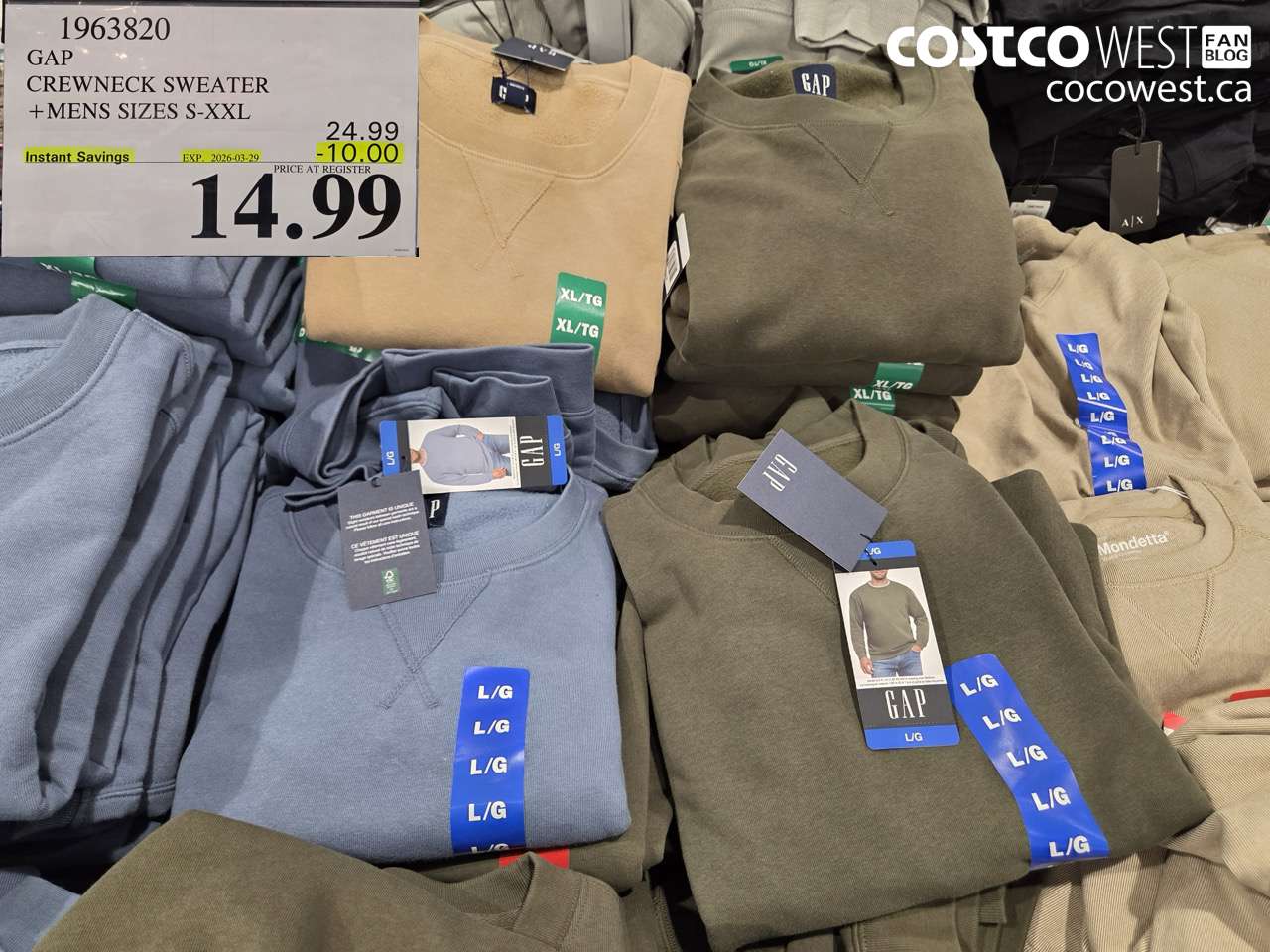 1963820 GAP CREWNECK SWEATER +MENS SIZES S-XXL ($10.00 INSTANT SAVINGS EXPIRES ON 2026-03-29) $14.99