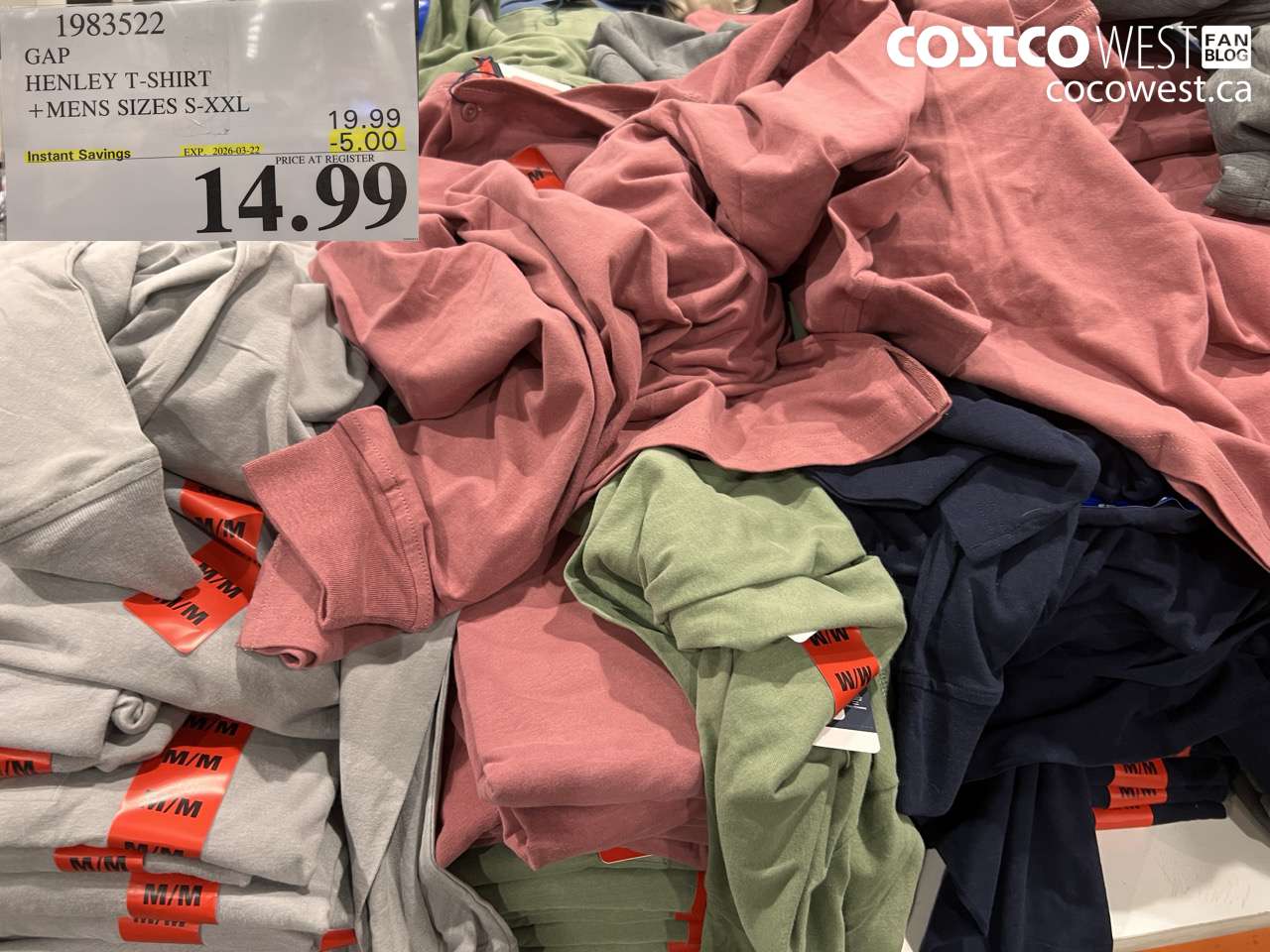 1983522 GAP HENLEY T-SHIRT + MENS SIZES S-XXL ($5.00 INSTANT SAVINGS EXPIRES ON 2026-03-22) $14.99