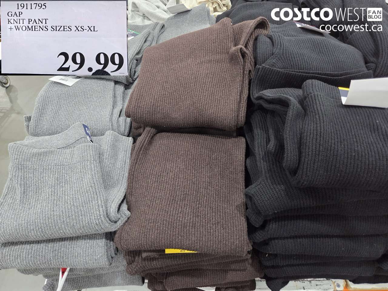 1911795 GAP KNIT PANT + WOMENS SIZES XS-XL $29.99