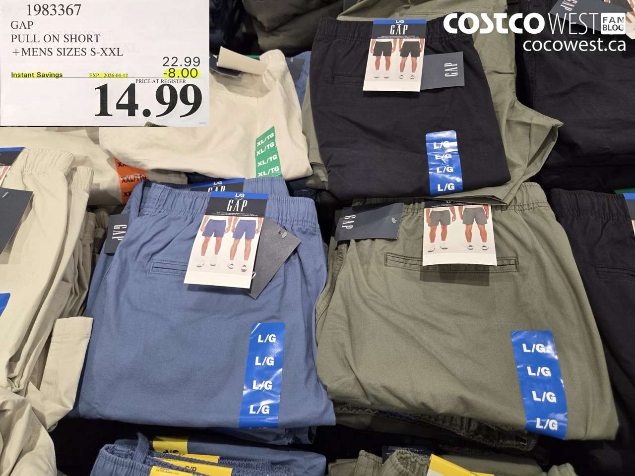 1983367 GAP PULL ON SHORT MENS SIZES S-XXL ($8.00 INSTANT SAVINGS EXPIRES ON 2026-04-12) $14.99