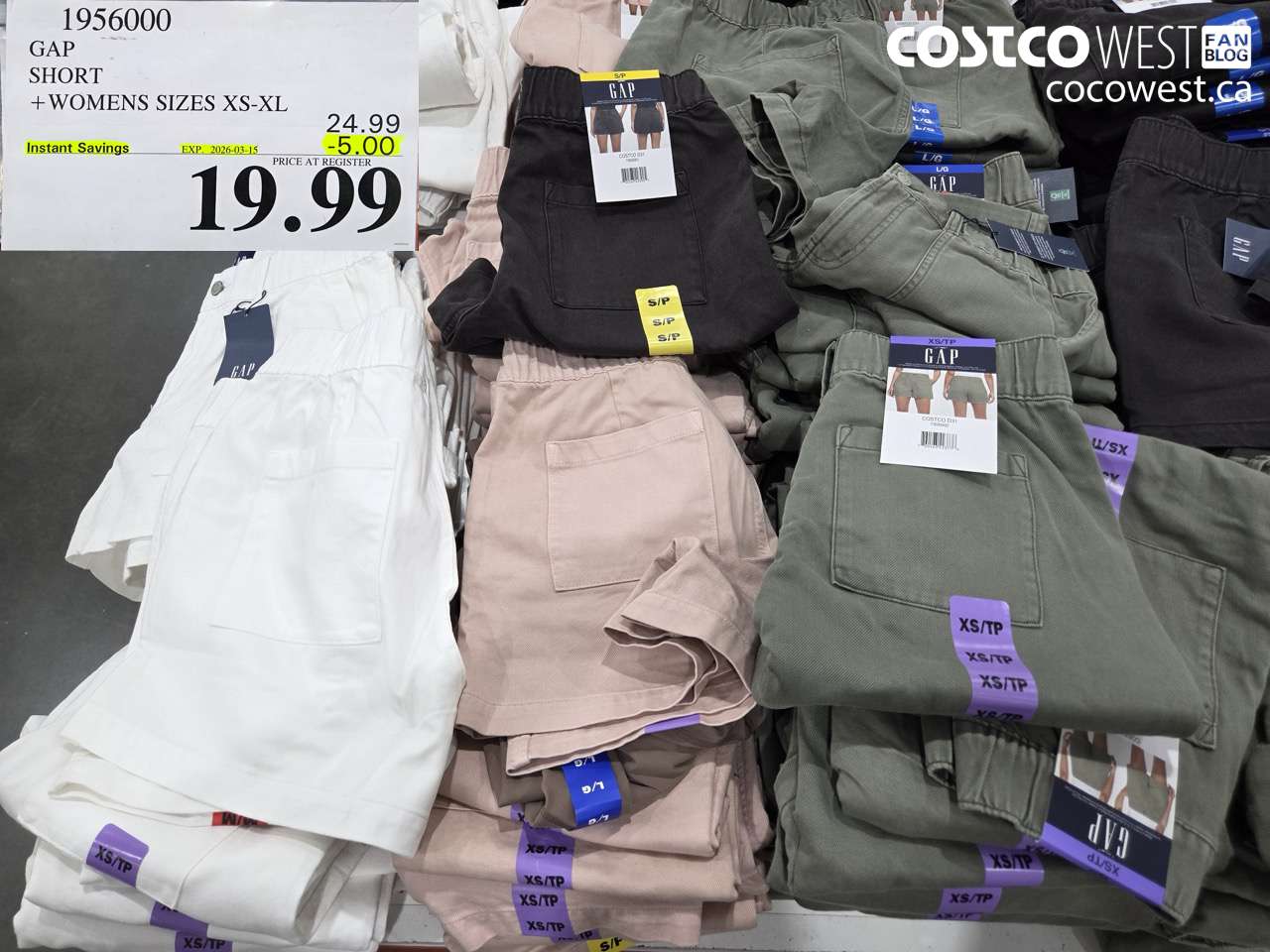 1956000 GAP SHORT + WOMENS SIZES XS-XL ($5.00 INSTANT SAVINGS EXPIRES ON 2026-03-15) $19.99