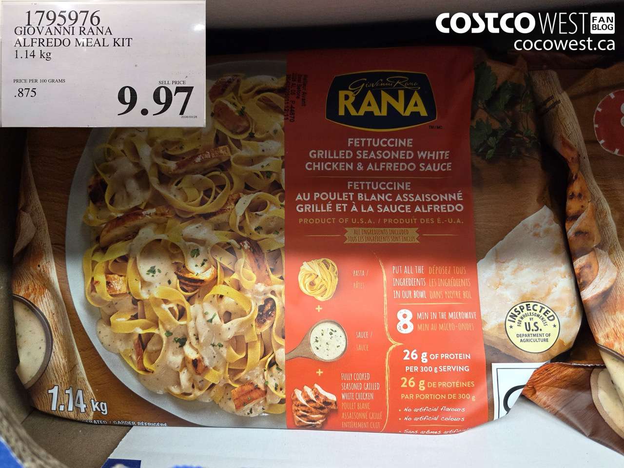 1795976 GIOVANNI RANA ALFREDO MEAL KIT 1.14 KG $9.97