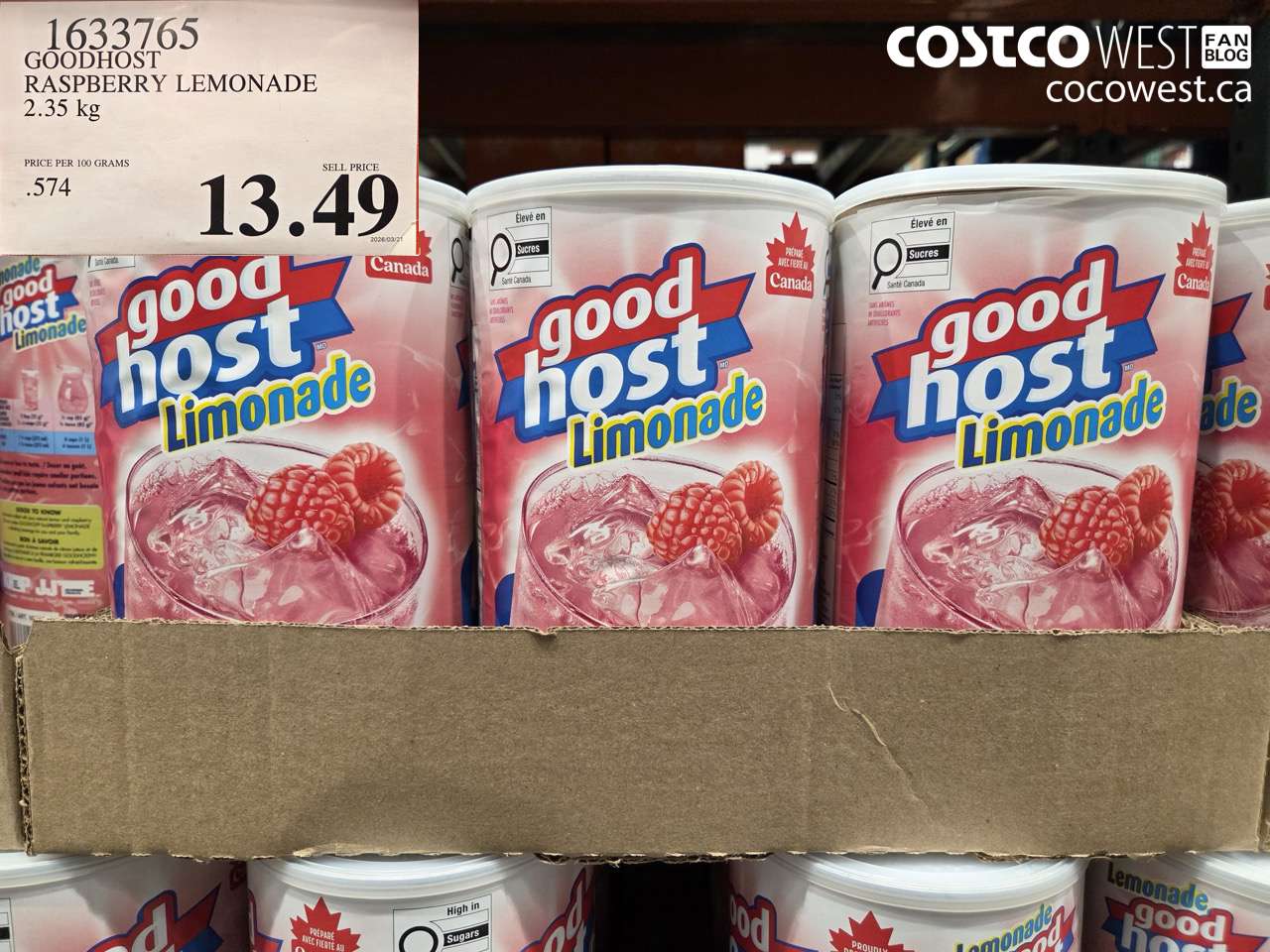 1633765 GOODHOST RASPBERRY LEMONADE 2.35 KG $13.49