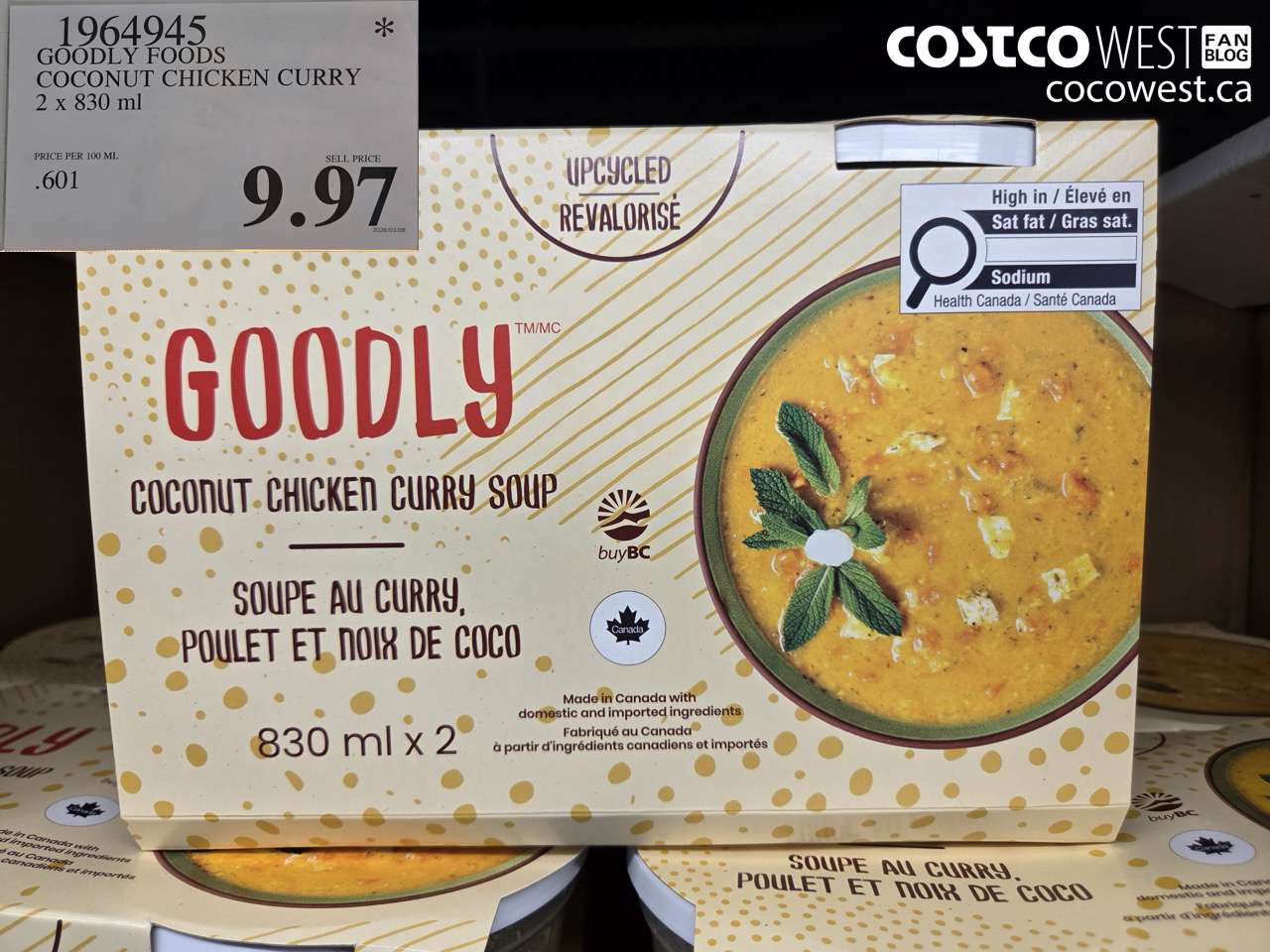 19649445 GOODLY FOODS COCONUT CHICKEN CURRY 2 X 830 ML $9.97