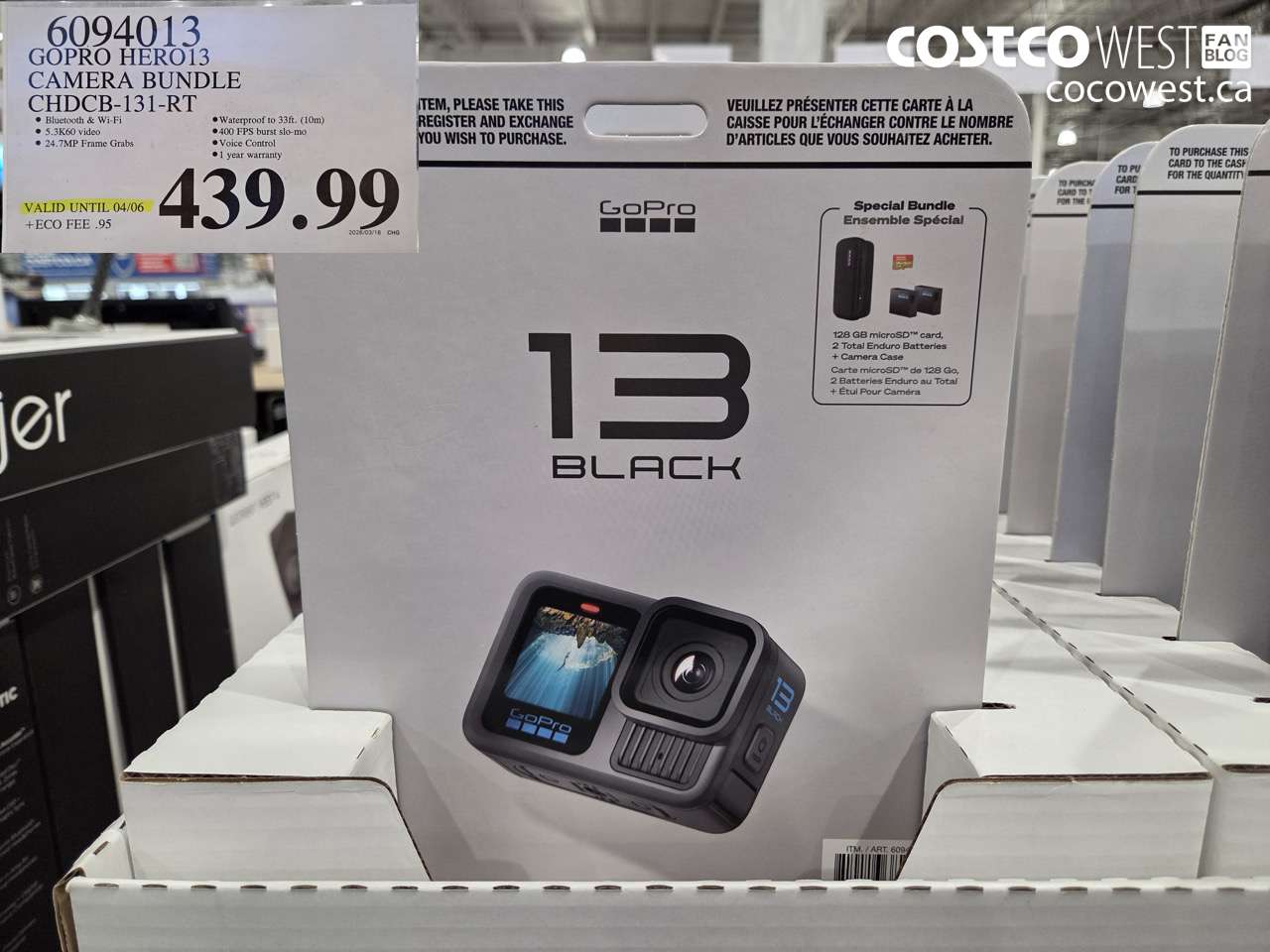 6094013 GOPRO HERO13 CAMERA BUNDLE CHDCB-131-RT (EXPIRES ON 2026-04-06) $439.99