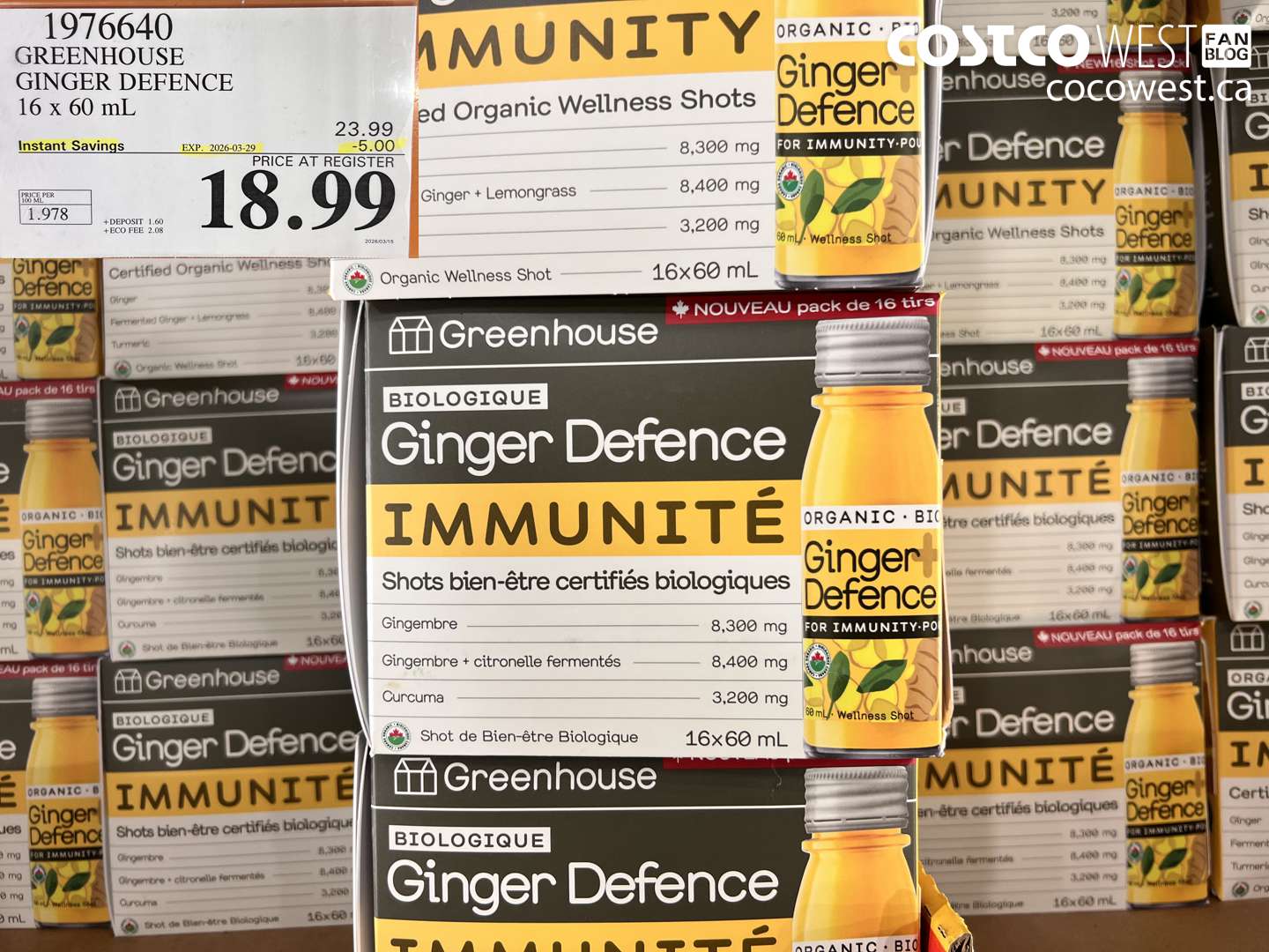 1976640 GREENHOUSE GINGER DEFENCE 16 X 60ML ($5.00 INSTANT SAVINGS EXPIRES ON 2026-03-29) $18.99