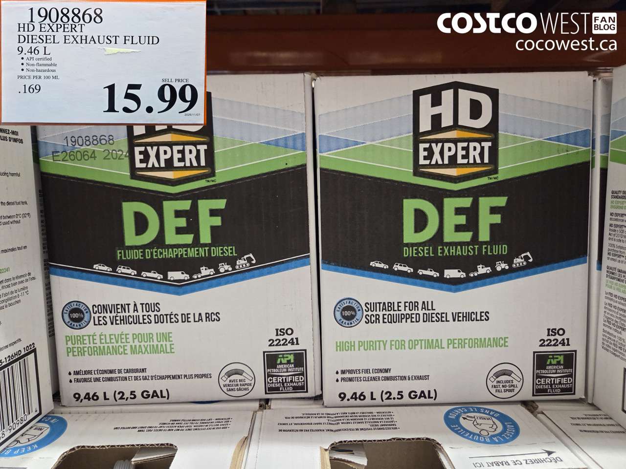 1908868 HD EXPERT DIESEL EXHAUST FLUID 9.46 L $15.99