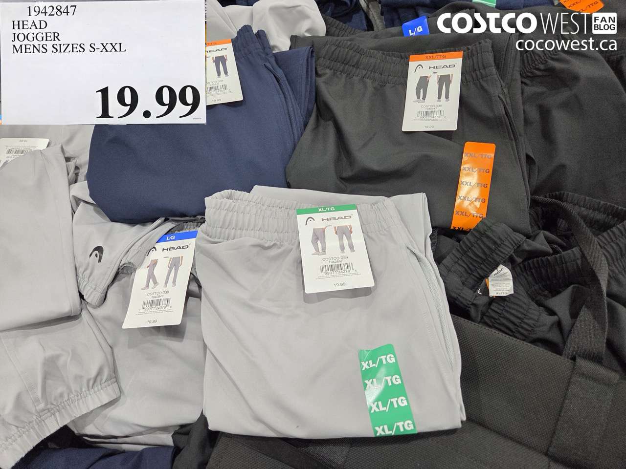 1942847 HEAD JOGGER MENS SIZES S-XXL $19.99