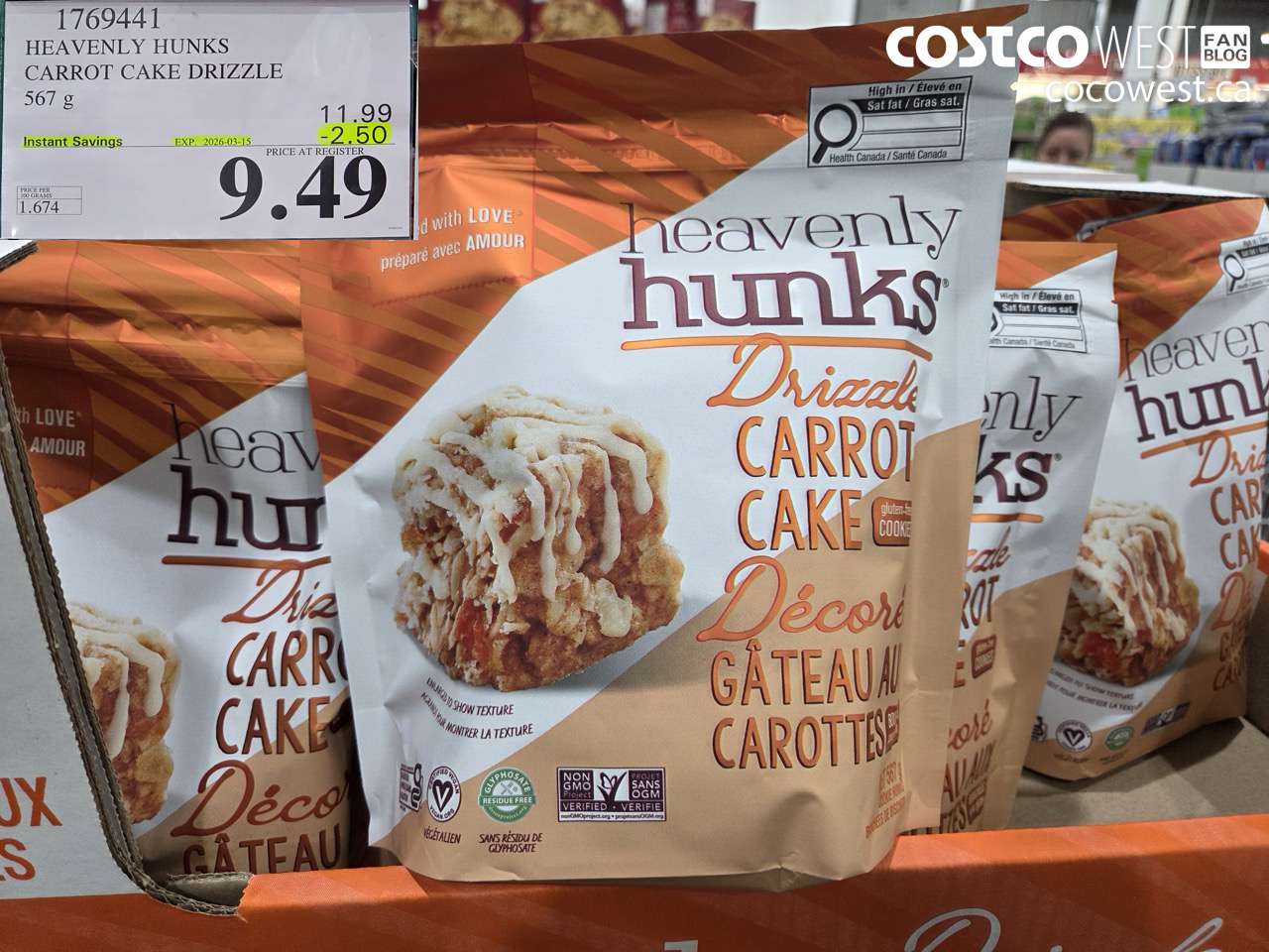 1769441 HEAVENLY HUNKS CARROT CAKE DRIZZLE 567 G ($2.50 INSTANT SAVINGS EXPIRES ON 2026-03-15) $9.49