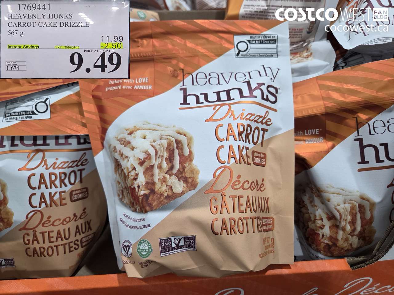 1769441 HEAVENLY HUNKS CARROT CAKE DRIZZLE 567 G ($2.50 INSTANT SAVINGS EXPIRES ON 2026-03-15) $9.49