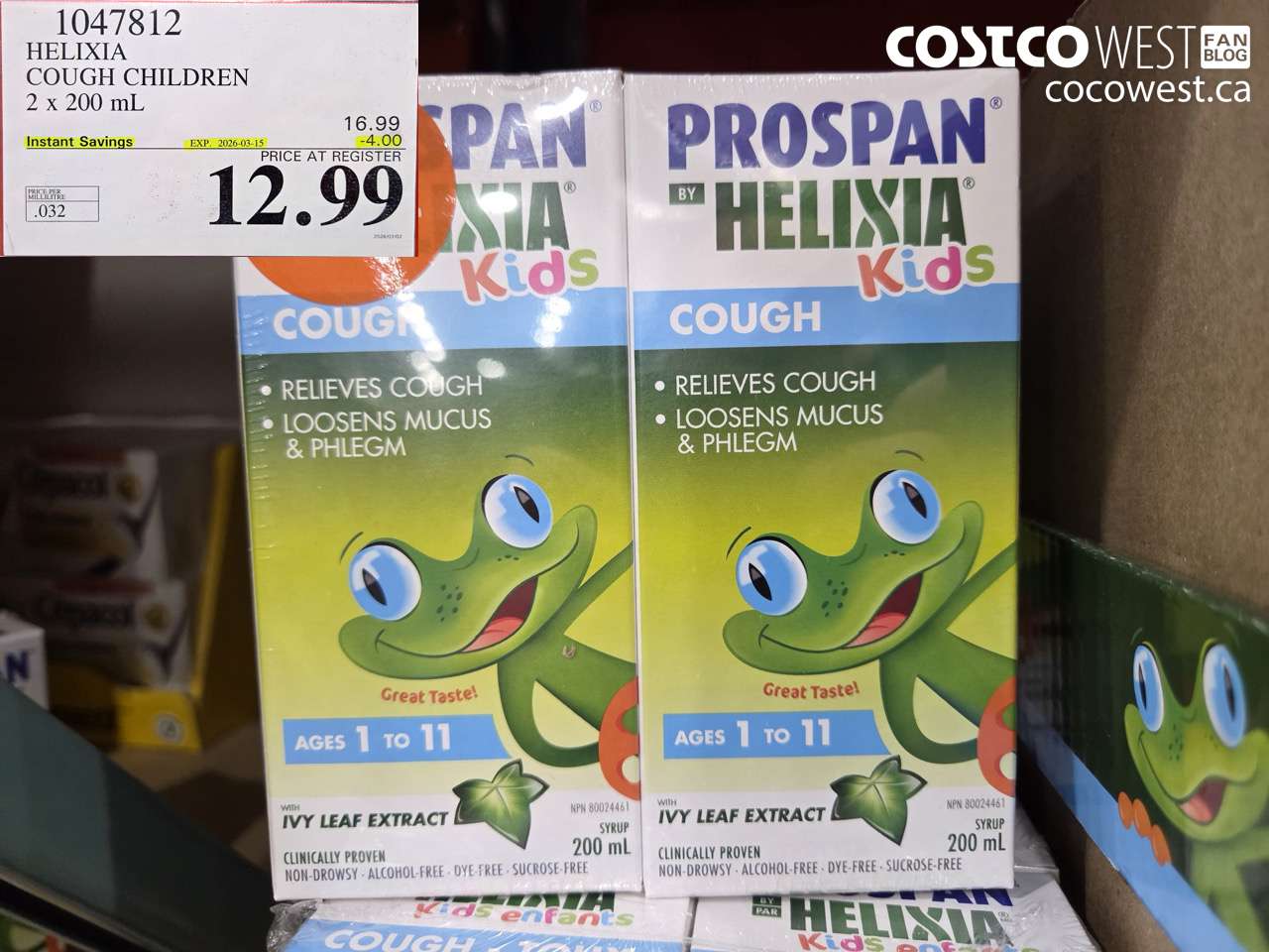 10478112 HELIXIA COUGH CHILDREN 2 X 200 ML ($4.00 INSTANT SAVINGS EXPIRES ON 2026-03-15) $12.99