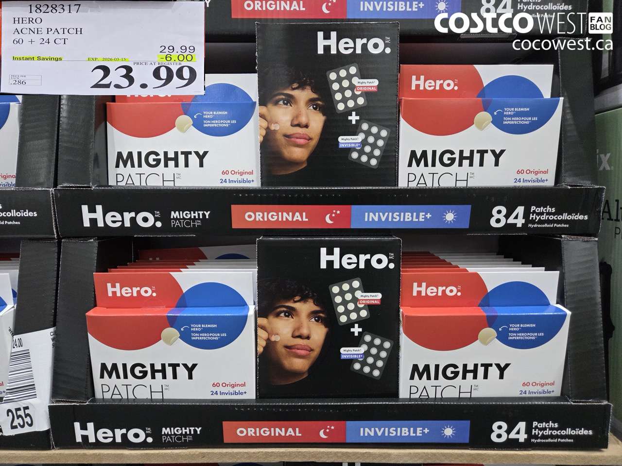 1828317 HERO ACNE PATCH 60 + 24 CT ($6.00 INSTANT SAVINGS EXPIRES ON 2026-03-15) $23.99