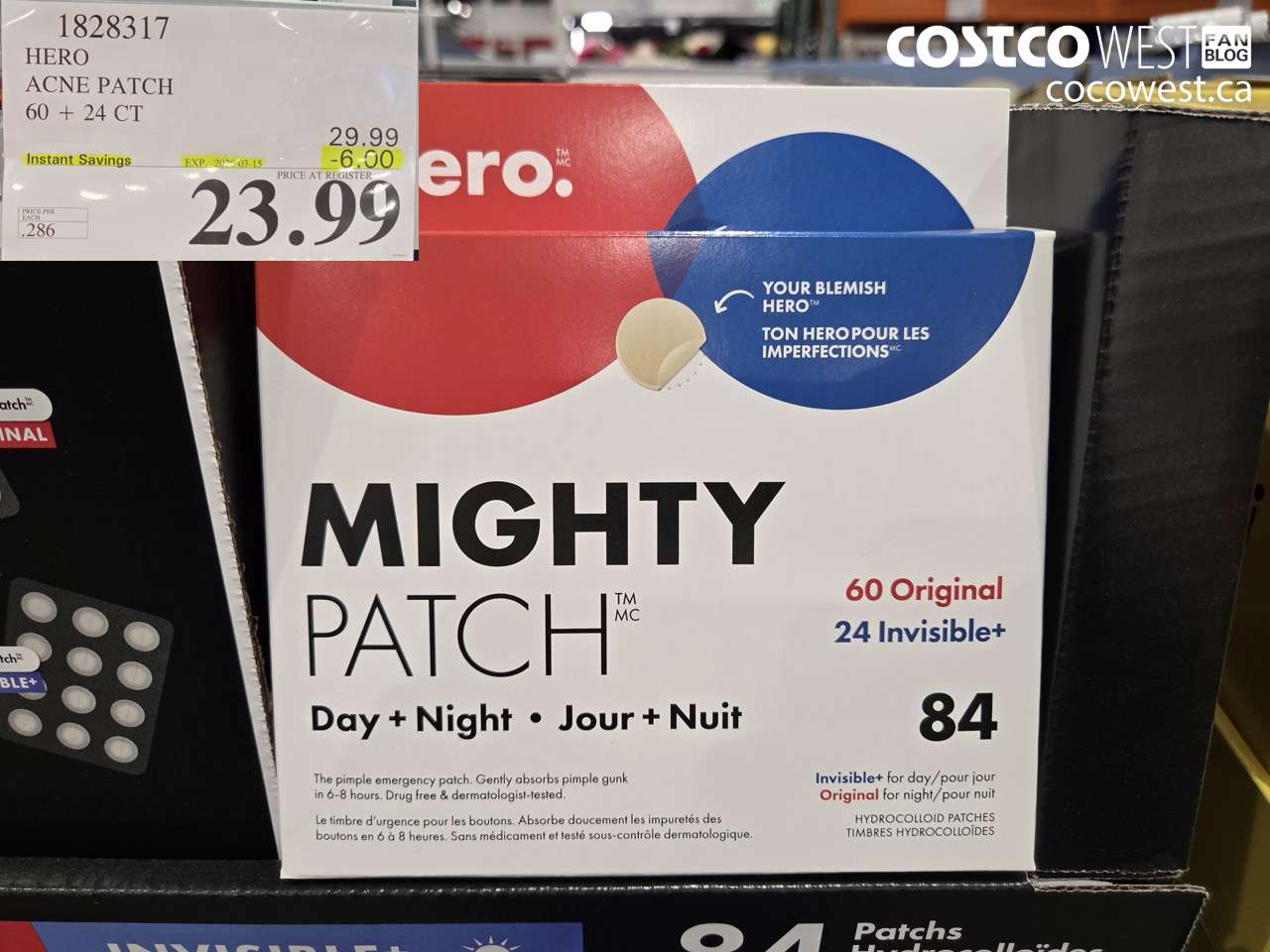 1828317 HERO ACNE PATCH 60 + 24 CT ($6.00 INSTANT SAVINGS EXPIRES ON 2026-03-15) $23.99