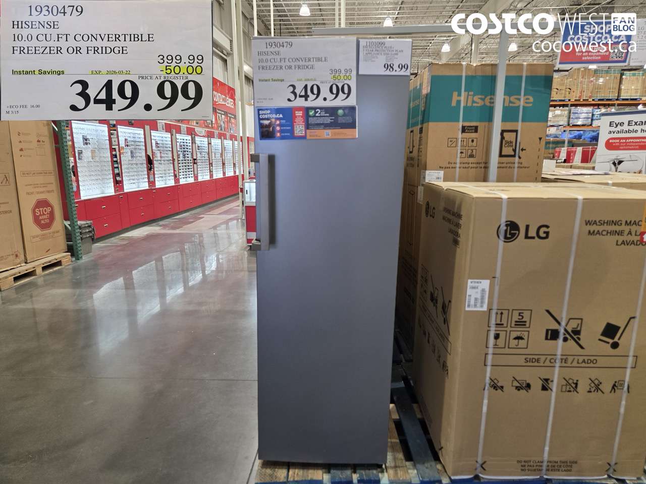 1930479 HISENSE 10.0 CU. FT CONVERTIBLE FREEZER OR FRIDGE ($50.00 INSTANT SAVINGS EXPIRES ON 2026-03-22) $349.99