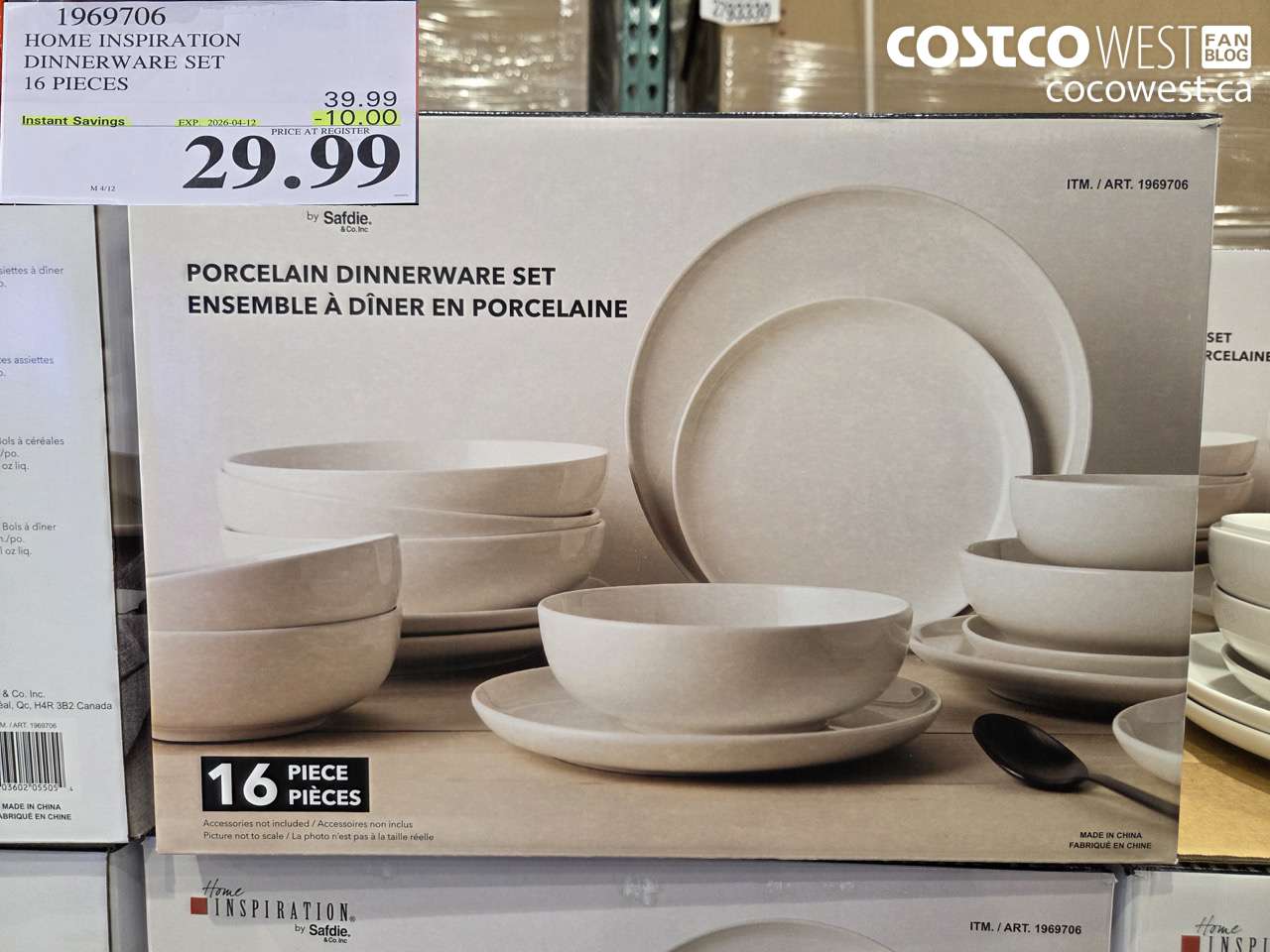 1969706 HOME INSPIRATION DINNERWARE SET 16 PIECES ($10.00 INSTANT SAVINGS EXPIRES ON 2026-04-12) $29.99