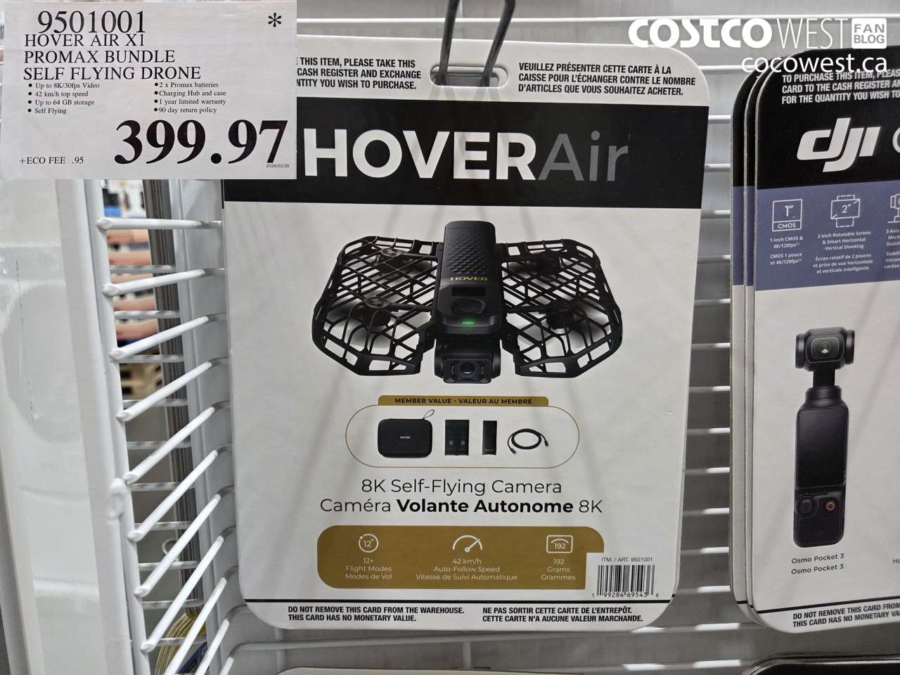 9501001 HOVER AIR X1 PROMAX BUNDLE SELF FLYING DRONE $399.97