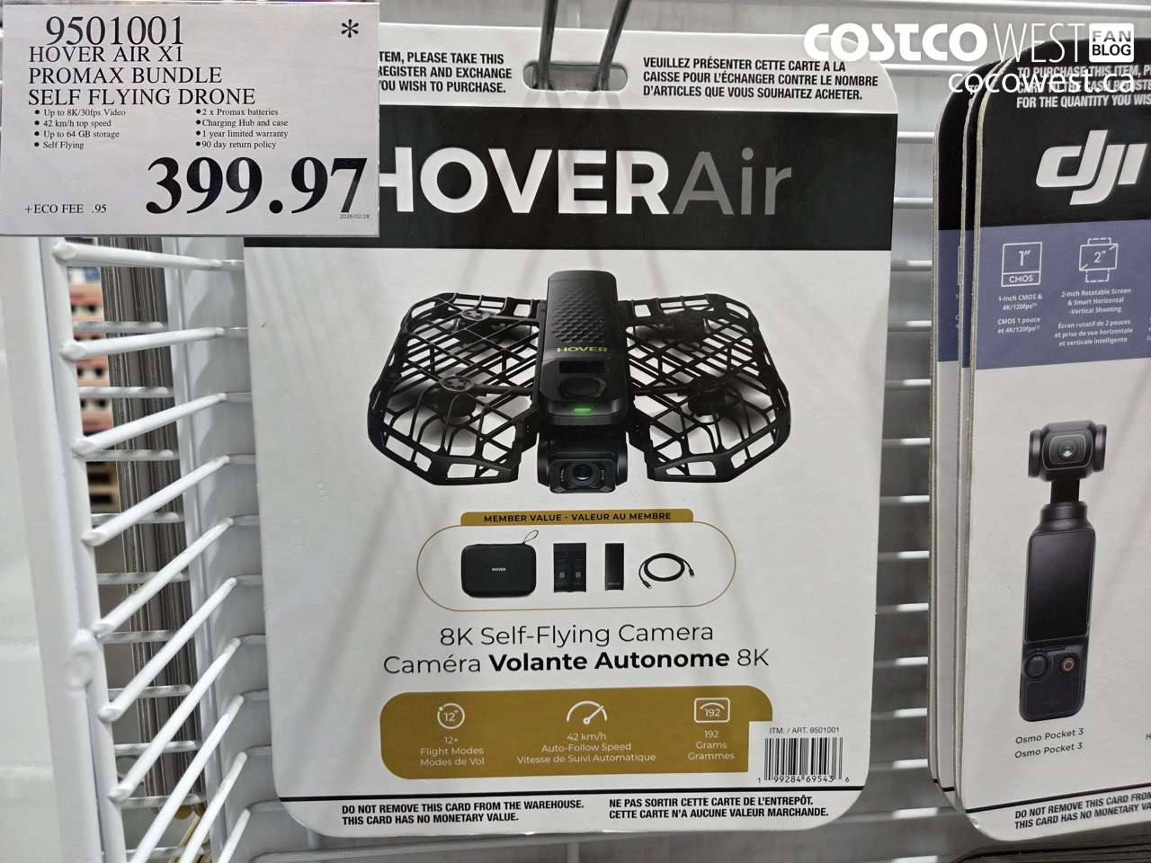 9501001 HOVER AIR X1 PROMAX BUNDLE SELF FLYING DRONE $399.97