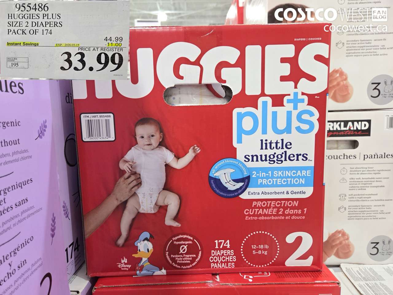 955486 HUGGIES PLUS SIZE 2 DIAPERS PACK OF 174 ($11.00 INSTANT SAVINGS EXPIRES ON 2026-03-15) $33.99