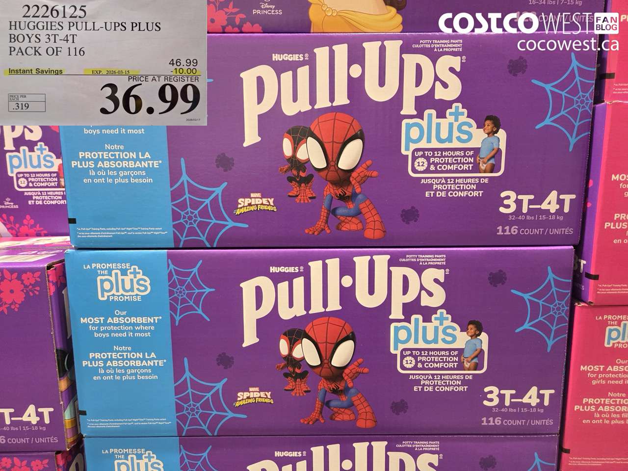 2226125 HUGGIES PULL-UPS PLUS BOYS 3T-4T PACK OF 116 ($10.00 INSTANT SAVINGS EXPIRES ON 2026-03-15) $36.99
