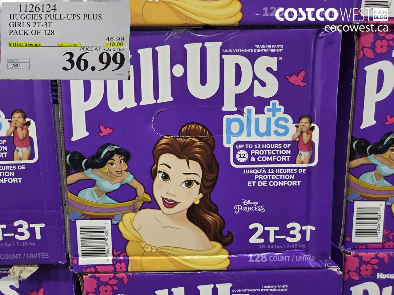 1126124 HUGGIES PULL-UPS PLUS GIRLS 2T-3T PACK OF 128 ($10.00 INSTANT SAVINGS EXPIRES ON 2026-03-15) $36.99