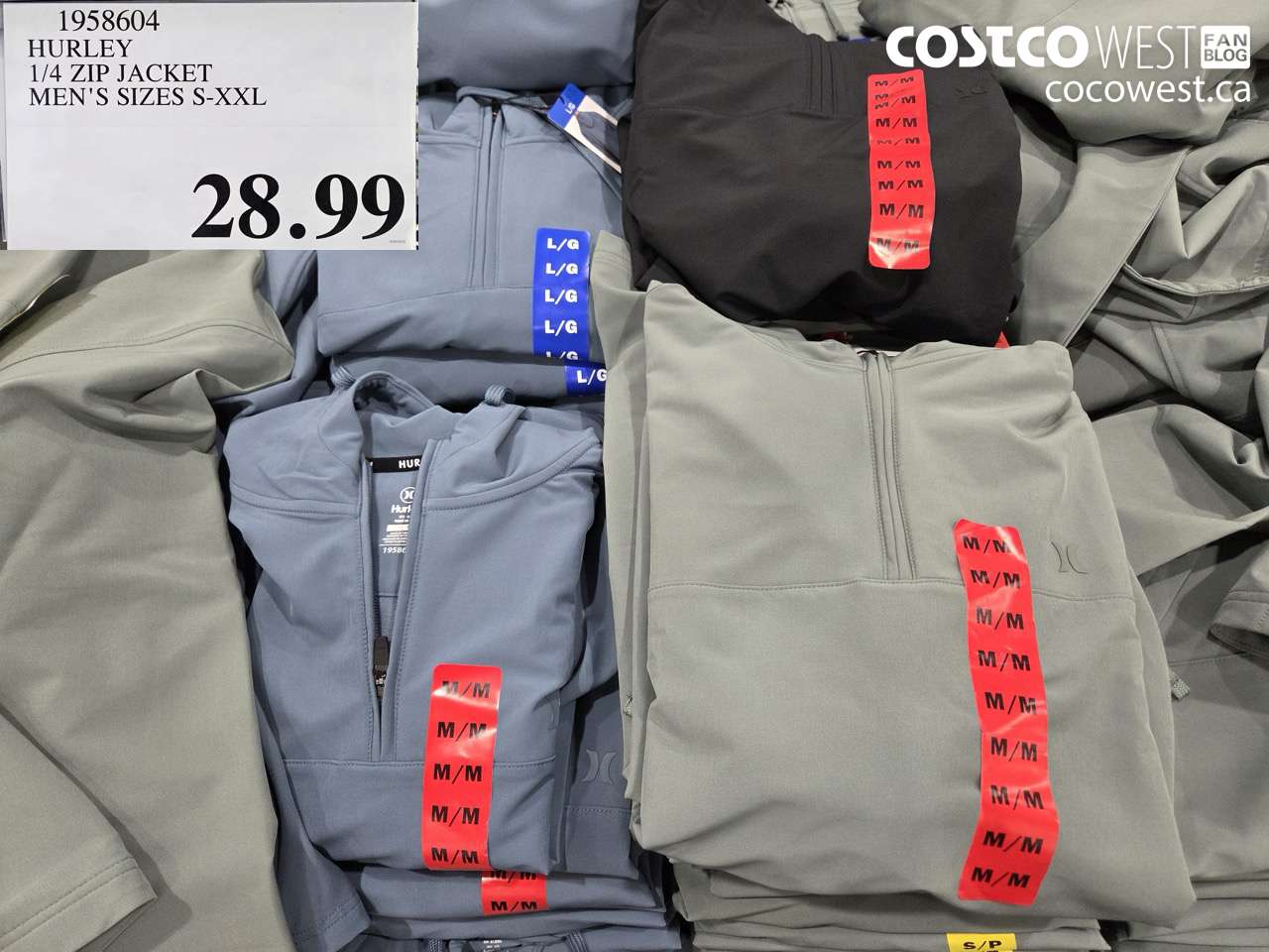 1958604 HURLEY 1/4 ZIP JACKET MEN'S SIZES S-XXL $28.99