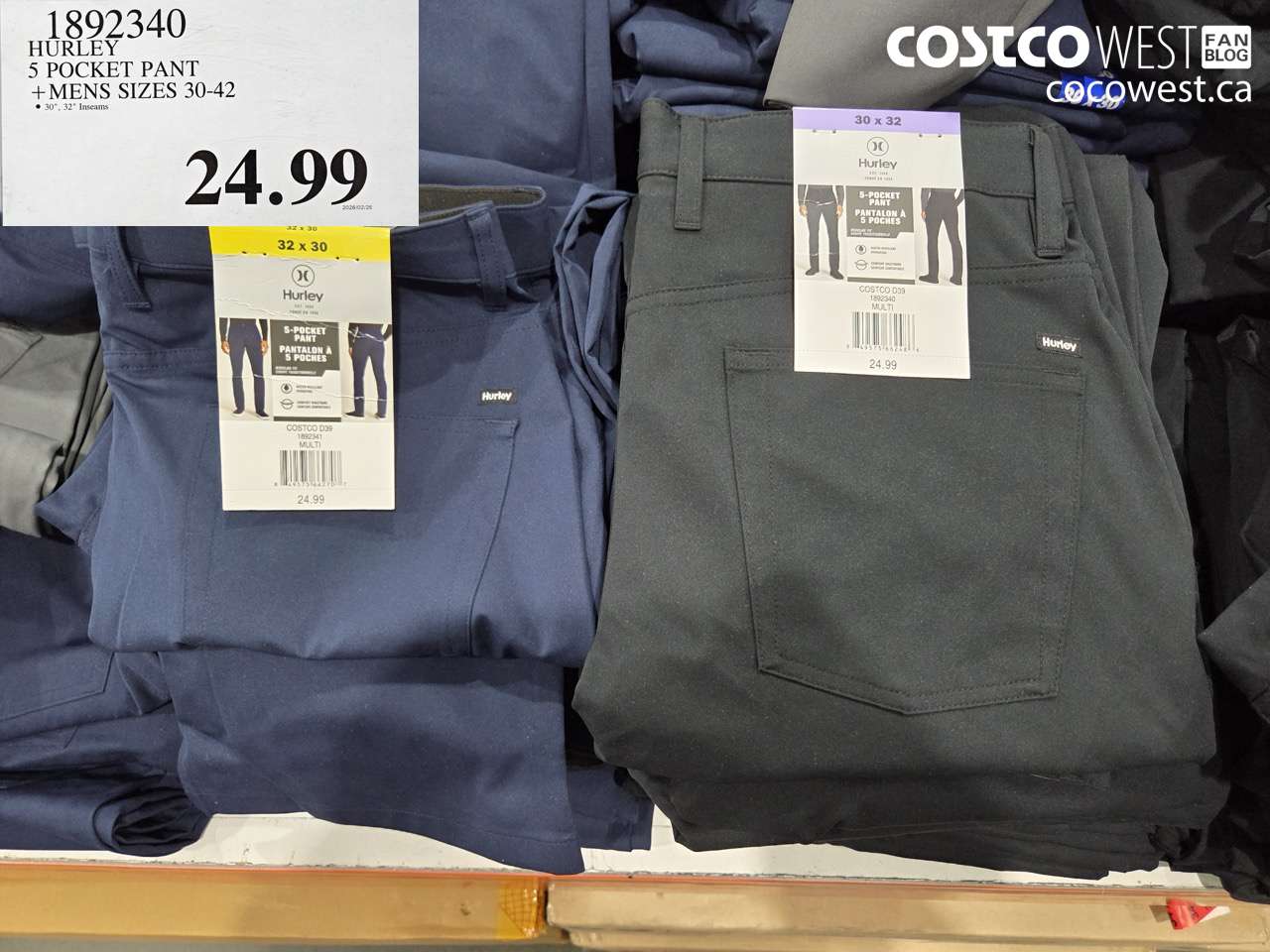 1892340 HURLEY 5 POCKET PANT + MENS SIZES 30-42 $24.99