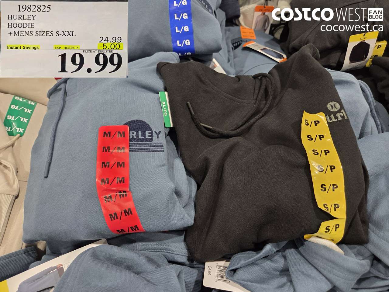 1982825 HURLEY HOODIE +MENS SIZES S-XXL ($5.00 INSTANT SAVINGS EXPIRES ON 2026-03-15) $19.99