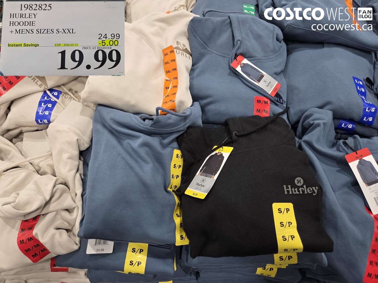 1982825 HURLEY HOODIE +MENS SIZES S-XXL ($5.00 INSTANT SAVINGS EXPIRES ON 2026-03-15) $19.99