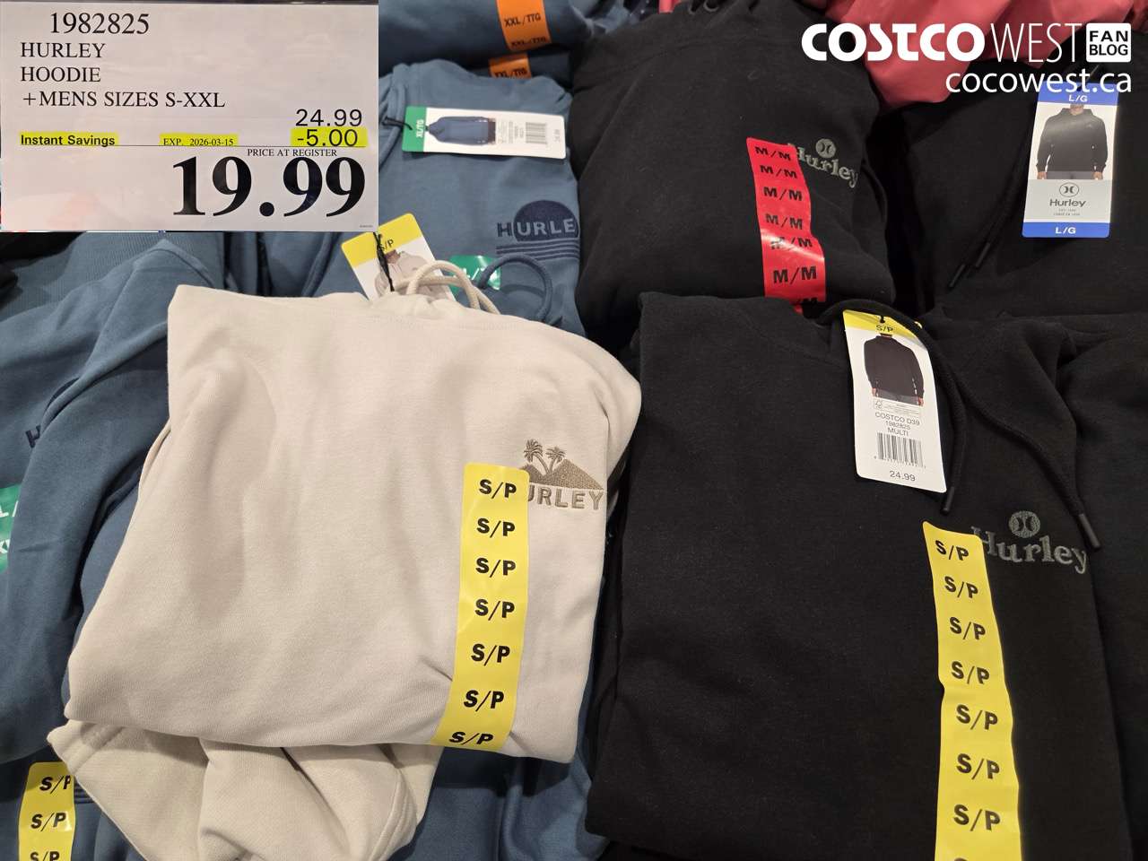 198285 HURLEY HOODIE +MENS SIZES S-XXL ($5.00 INSTANT SAVINGS EXPIRES ON 2026-03-15) $19.99