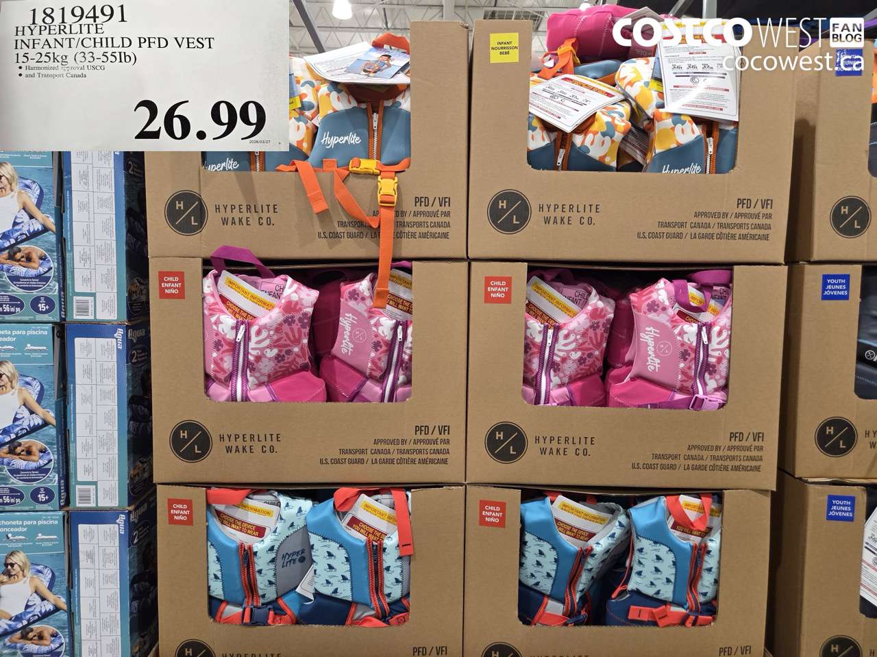 1819491 HYPERLITE INFANT/CHILD PFD VEST 15-25KG (33-55LB) $26.99