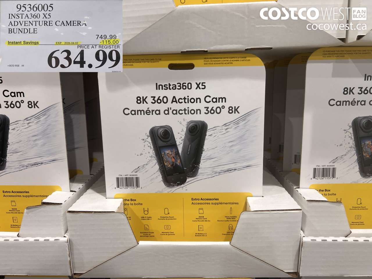 953605 INSTA360 X5 ADVENTURE CAMERA BUNDLE ($115.00 INSTANT SAVINGS EXPIRES ON 2026-04-02) $634.99